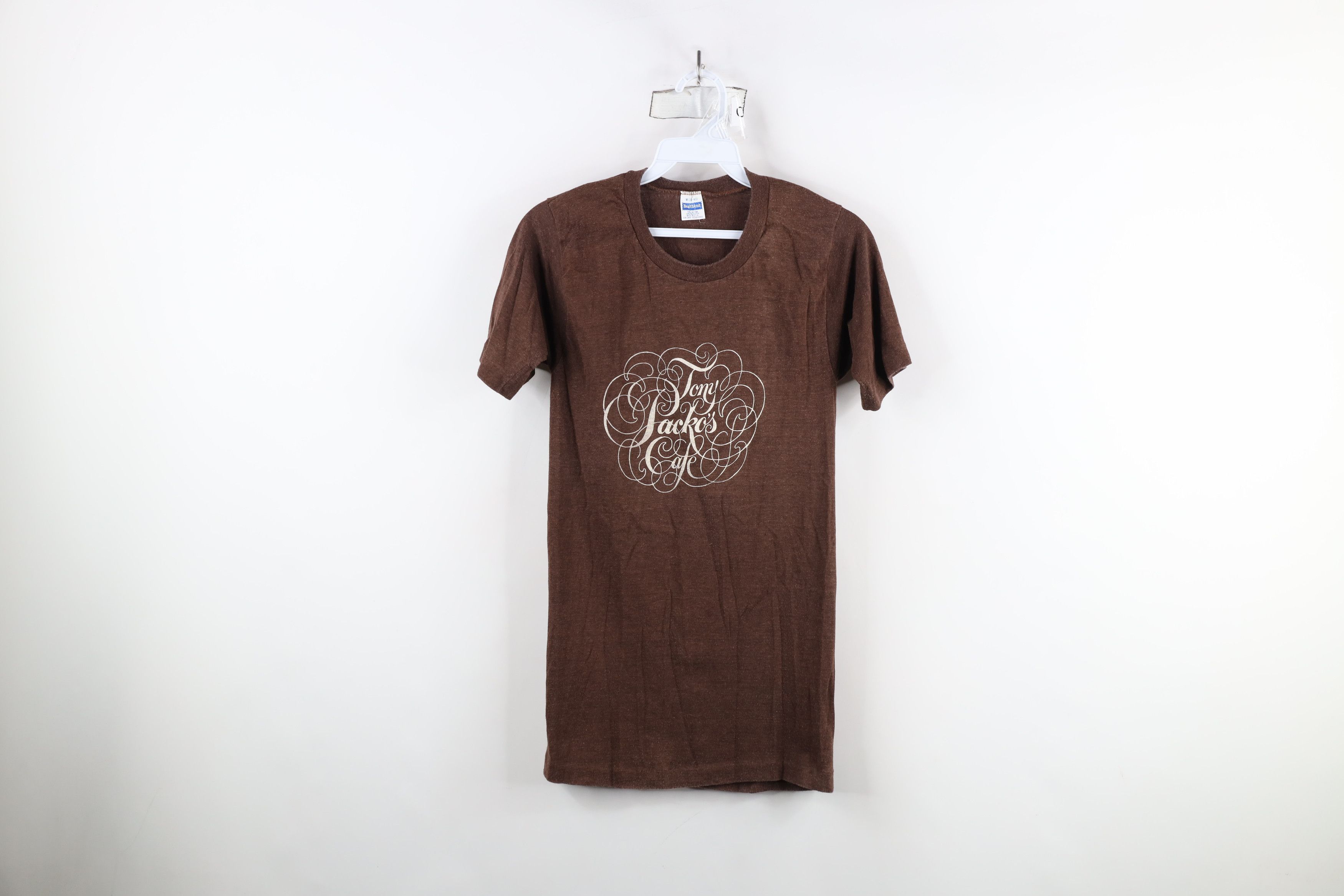 Vintage Vintage 70s Tony Packos Cafe Toledo Ohio T-Shirt Brown USA Size M / US 6-8 / IT 42-44 - 1 Thumbnail