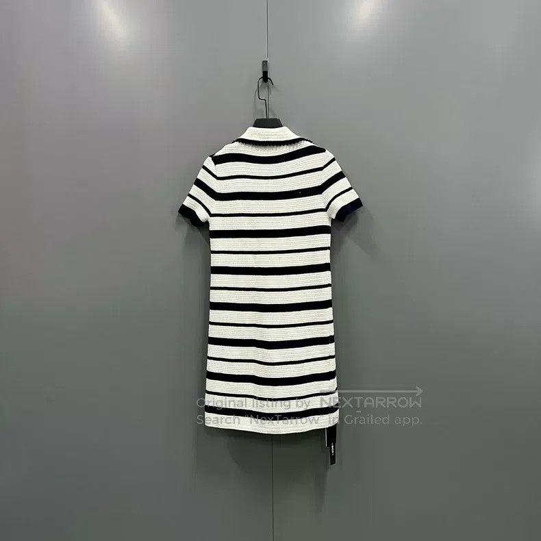Miu Miu Miu Miu 42 Color matching striped logo knit dress Size L / US 10 / IT 46 - 2 Thumbnail