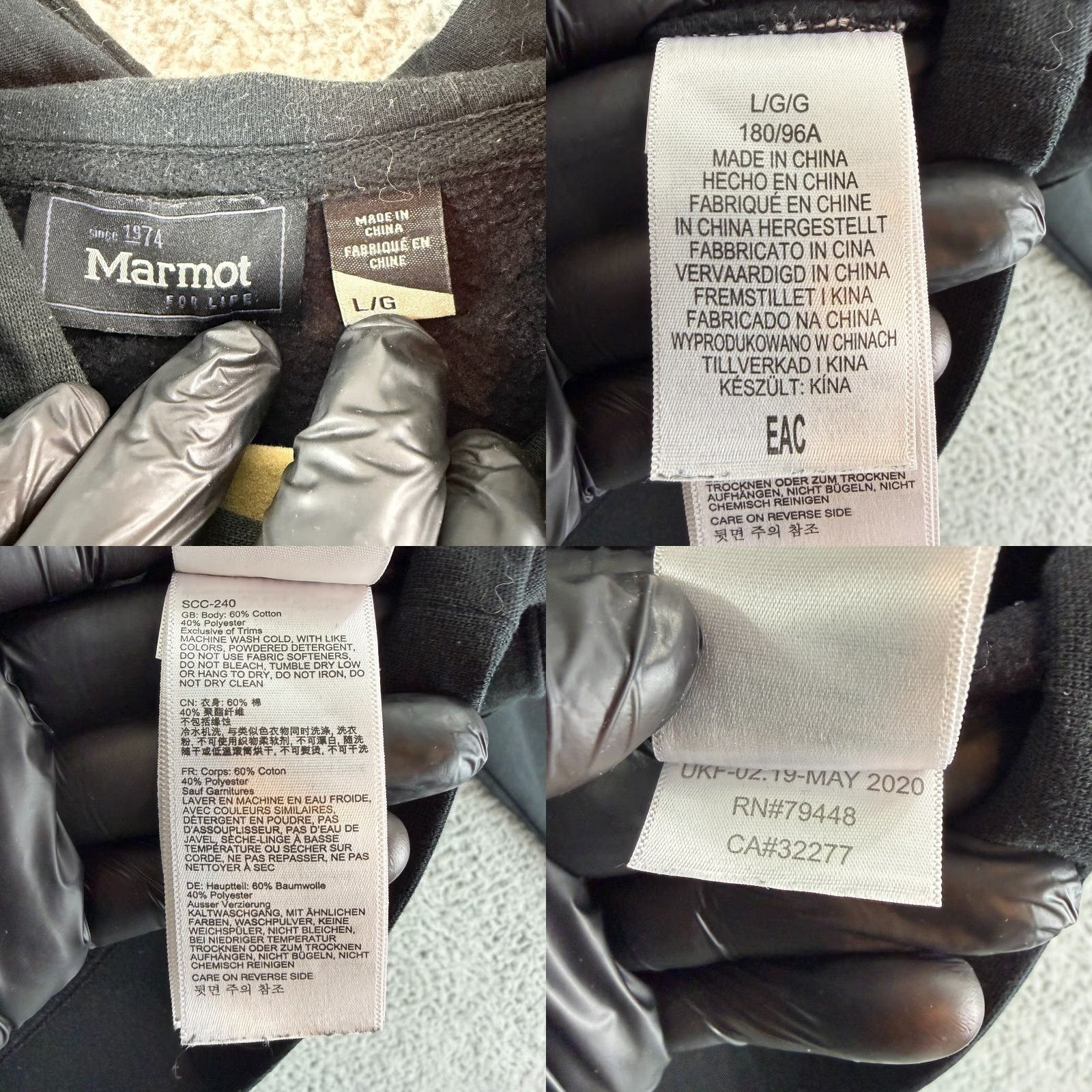 Marmot Marmot Hoodie Mens Large Black Graphic Print Pullover Long Sleeve Knit Shirt Size US L / EU 52-54 / 3 - 8 Thumbnail