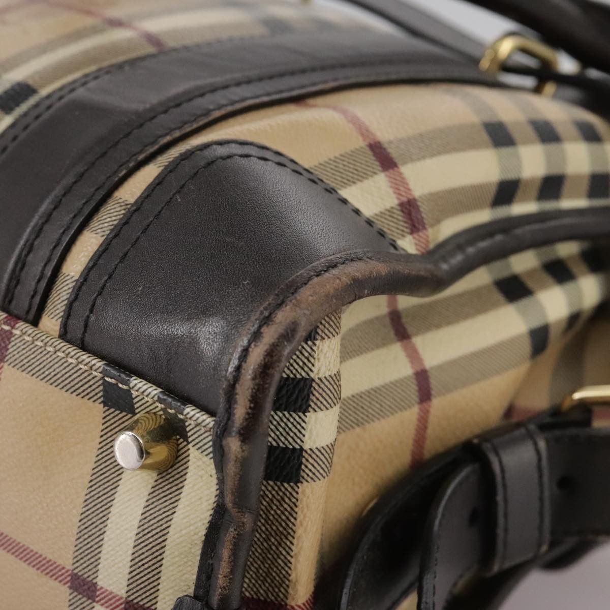 Burberry Burberry Nova Check Hand Bag Pvc Leather Beige Size ONE SIZE - 16 Thumbnail