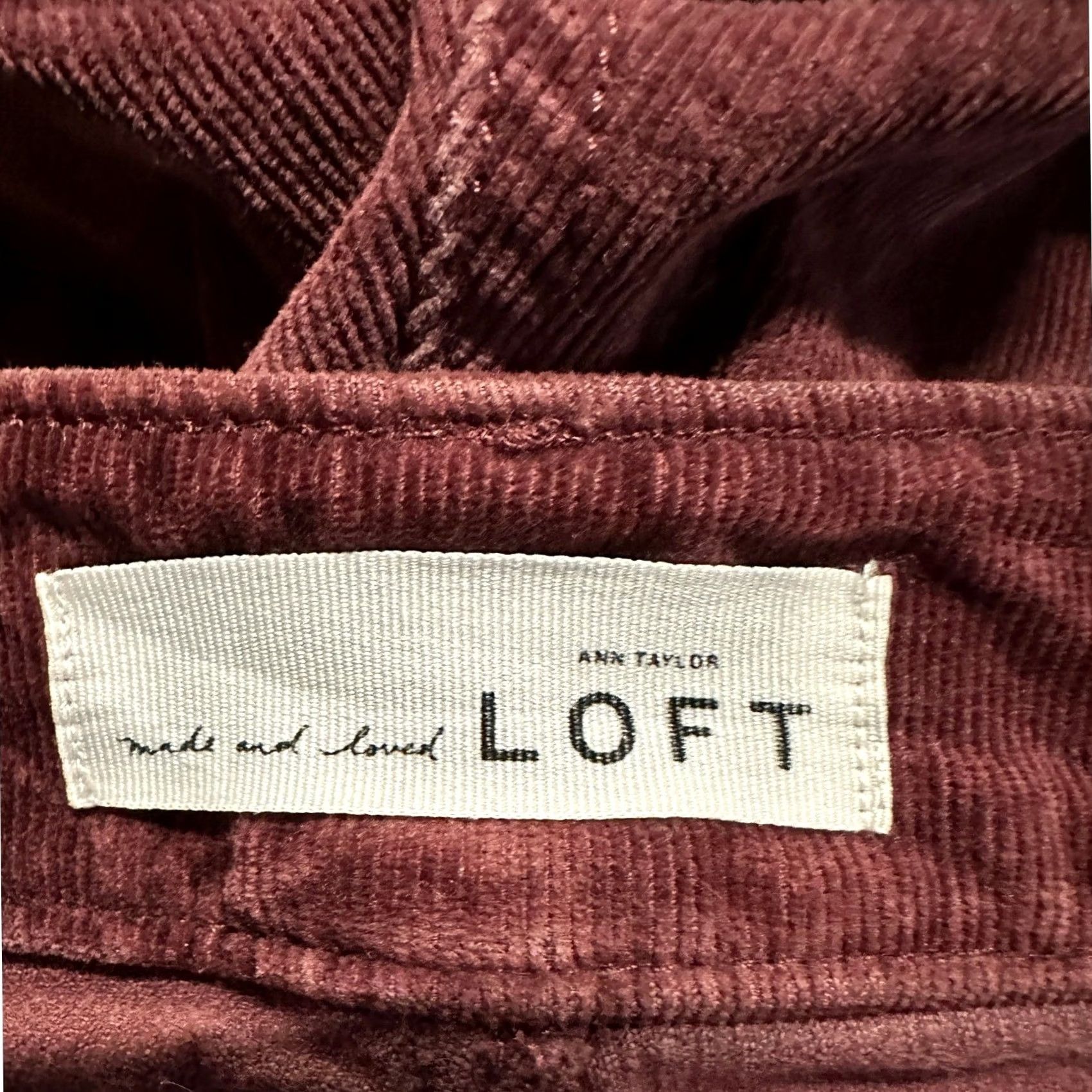 Loft LOFT Ann Taylor Pants Womens Burgundy Curvy Skinny Corduroy 5 Pockets EUC Size 42" / US 20 - 3 Thumbnail
