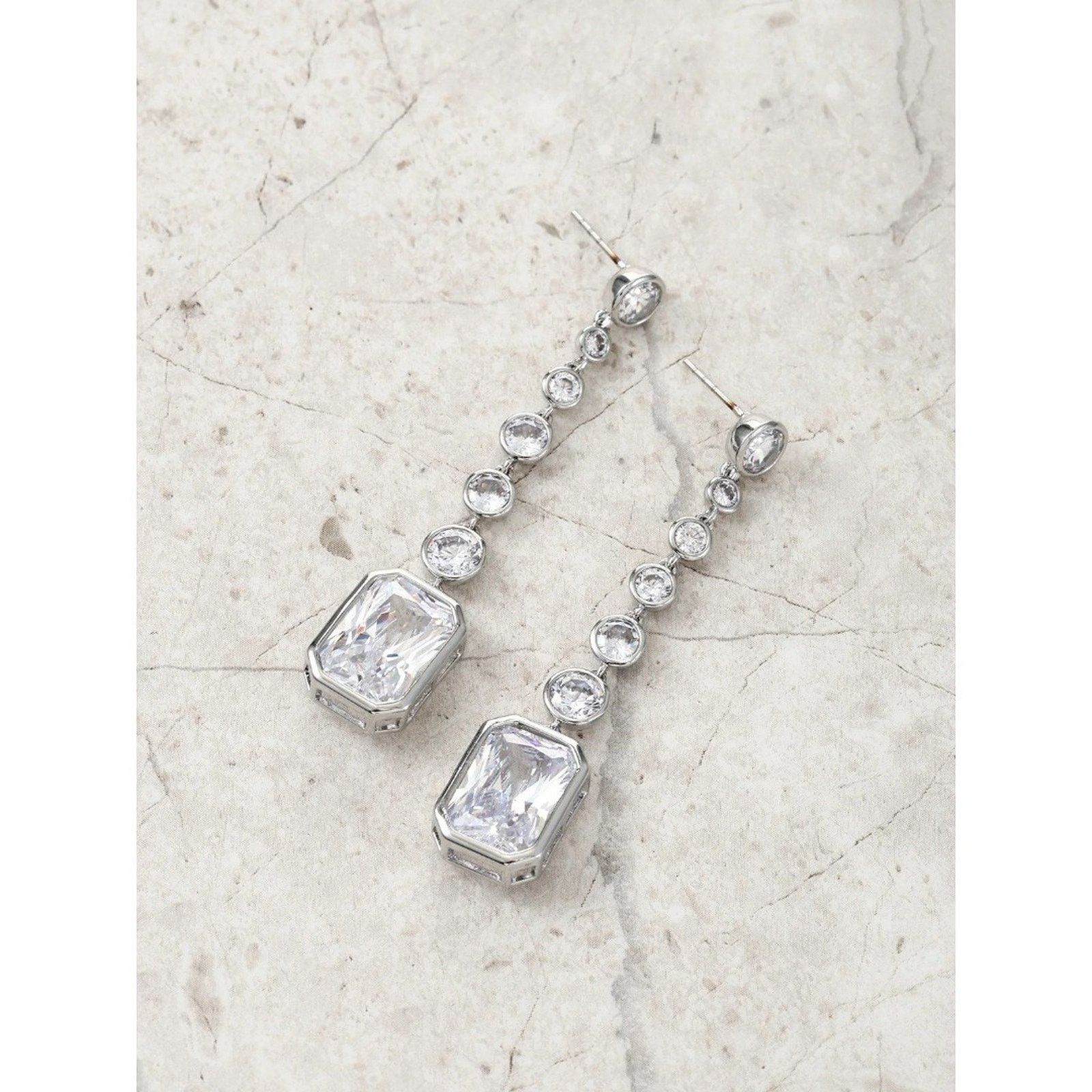 Other Believe by Brilliance Women's Fine Silver Plated CZ Drop Size ONE SIZE - 2 Thumbnail