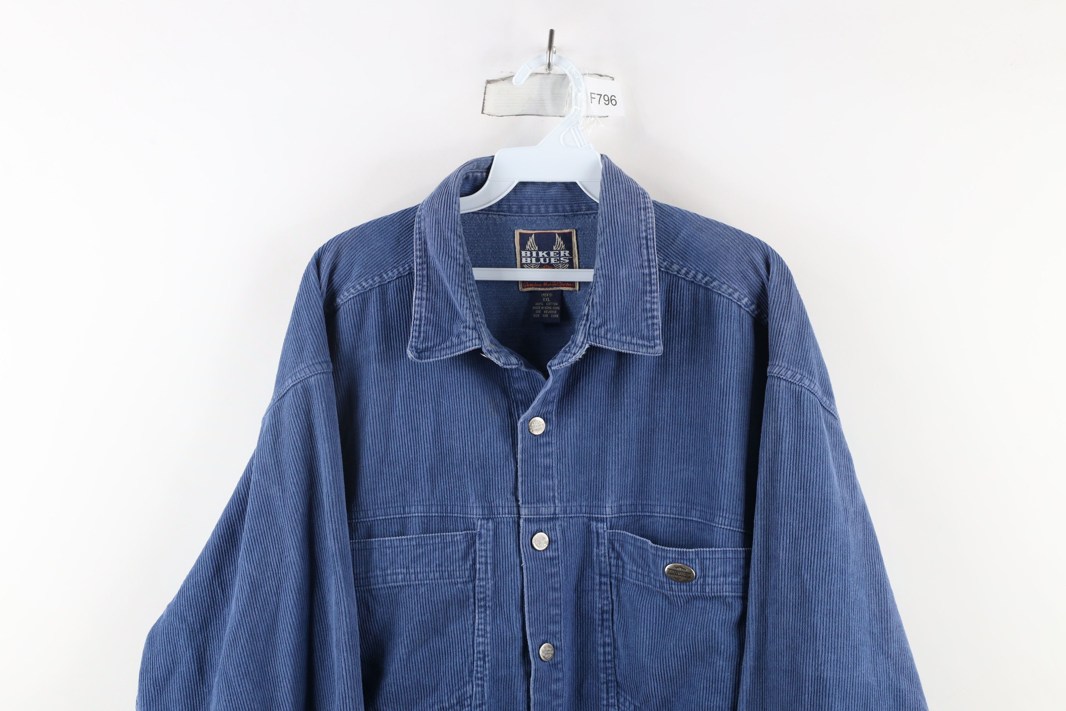 Harley Davidson × Vintage Vintage 90s Harley Davidson Spell Out Corduroy Button Shirt Size US XXL / EU 58 / 5 - 2 Thumbnail