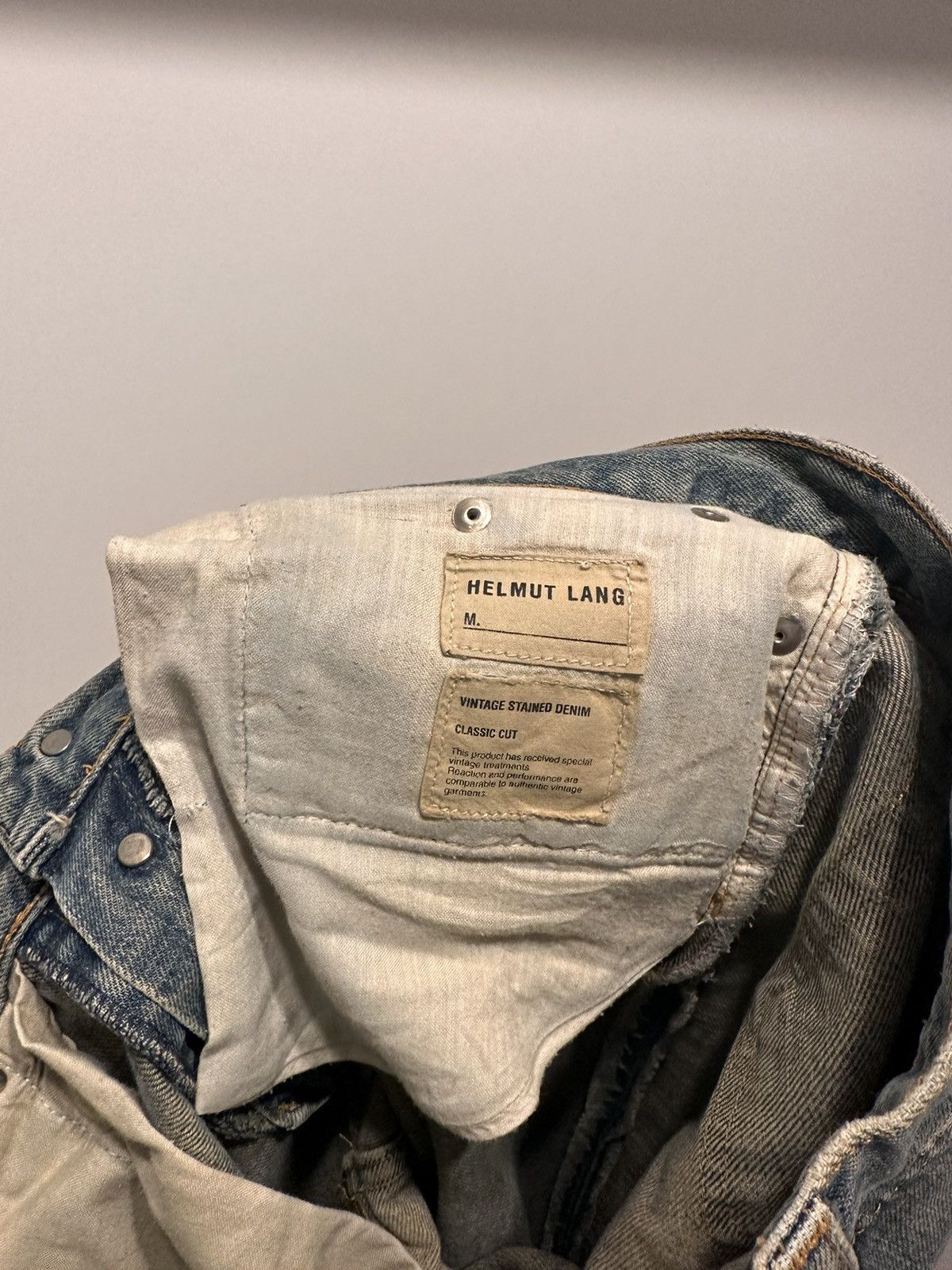 Helmut Lang Early 00s Vintage Stained Denim Jeans Archive Size US 30 / EU 46 - 3 Thumbnail