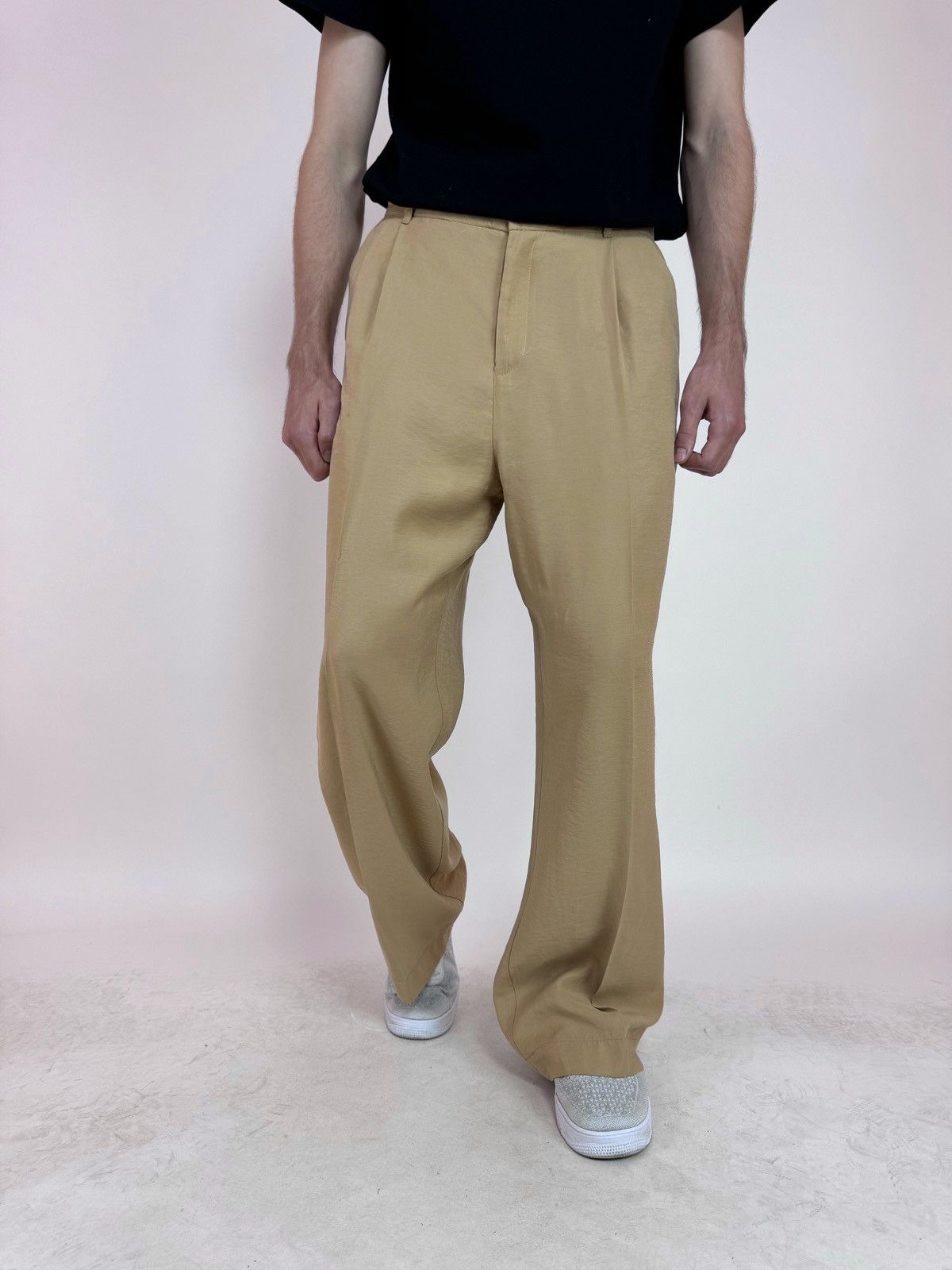 Zara Upcycled ZARA Pleated Trousers Viscose Pants wide legs sz 32 Size US 32 / EU 48 - 3 Thumbnail