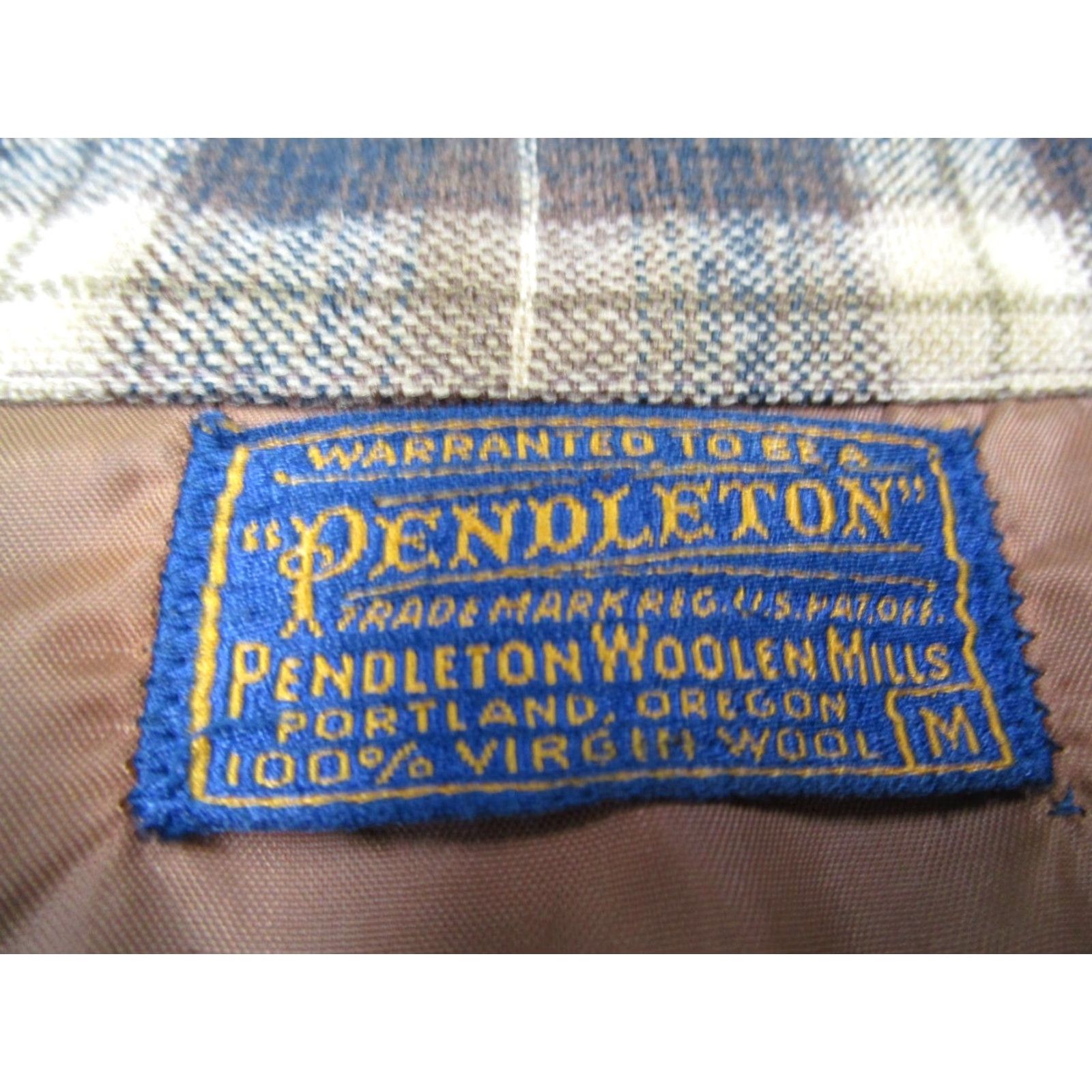 Pendleton VINTAGE Pendleton Shirt Mens Medium Brown Wool Button-Up Loop Collar Tweed 100% Virgin Wool Check Classic Western/Nature 1930s-50s Mens Size US M / EU 48-50 / 2 - 3 Thumbnail