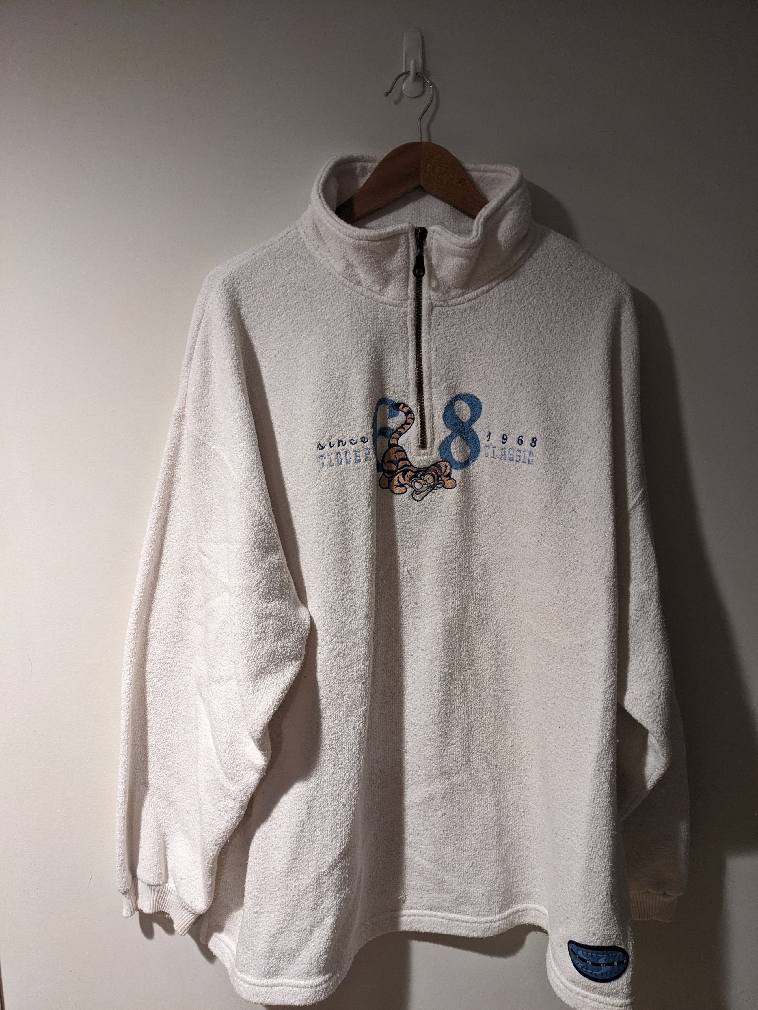 Disney × Vintage Vintage 90s Winnie the Pooh Tigger 3X-Large Half Zip Sweater Size US XL / EU 56 / 4 - 1 Thumbnail