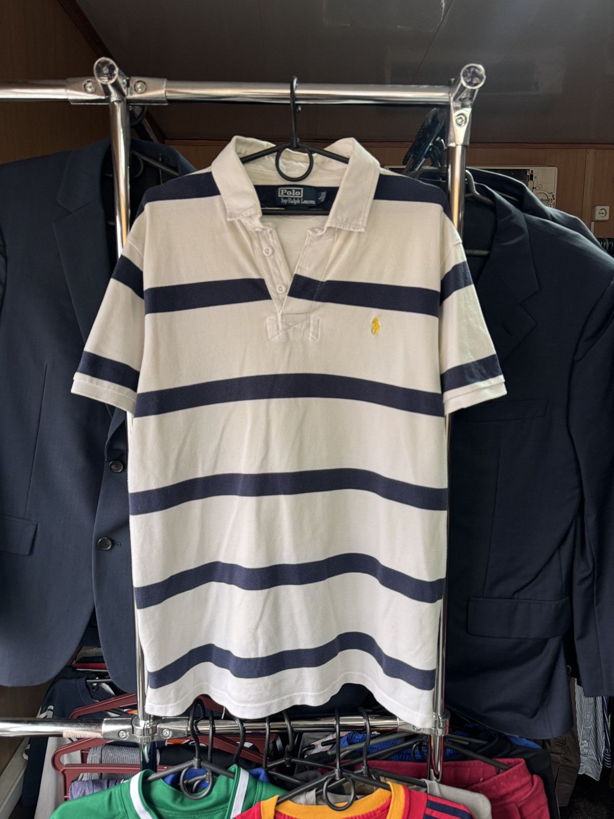 Polo Ralph Lauren × Vintage Mens Vintage Polo Ralph Lauren Polos rugby T-shirt stripes Size US L / EU 52-54 / 3 - 1 Thumbnail