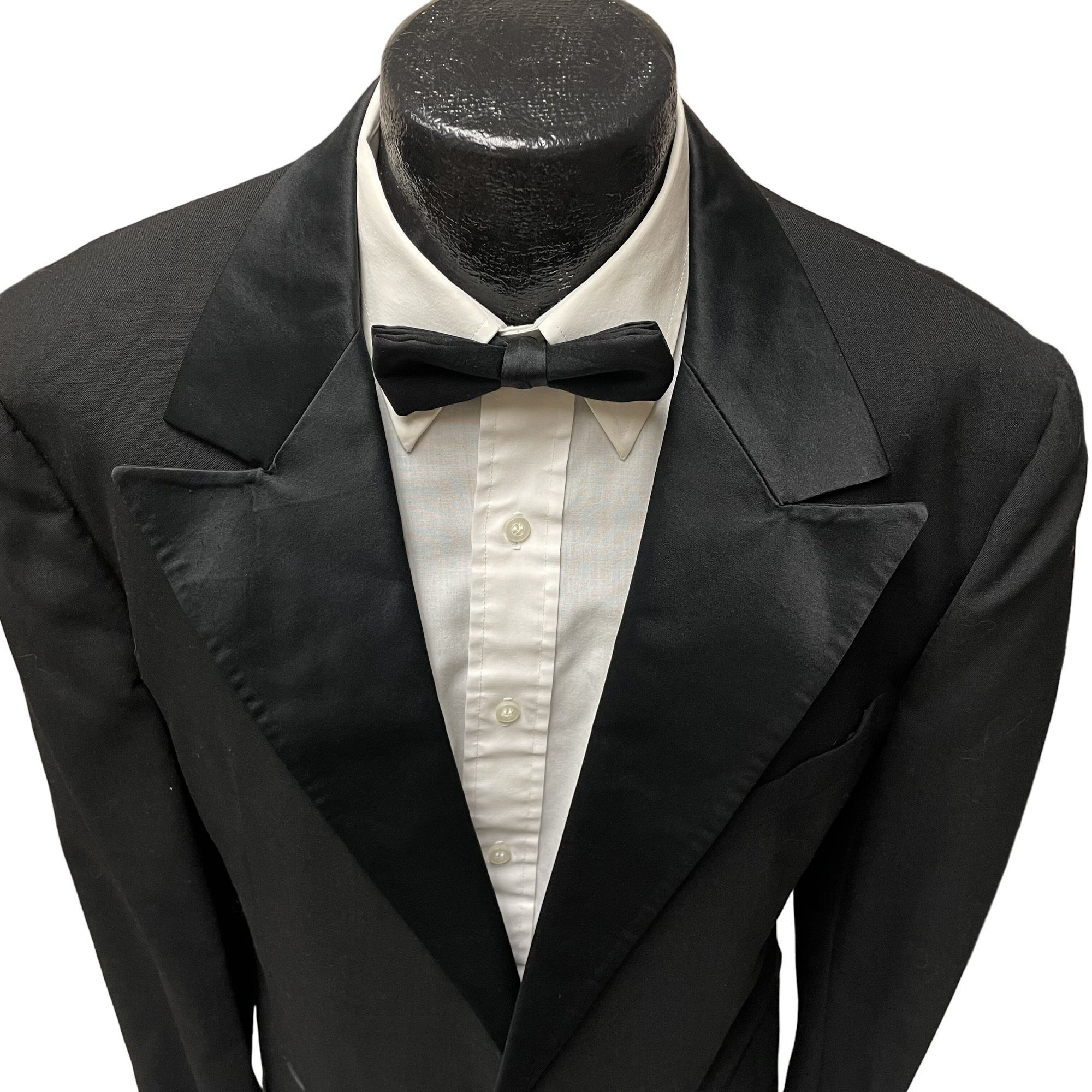 After Six Vtg After Six Black TUX Sport Coat TUXEDO Formal Jacket Size 44R - 2 Thumbnail