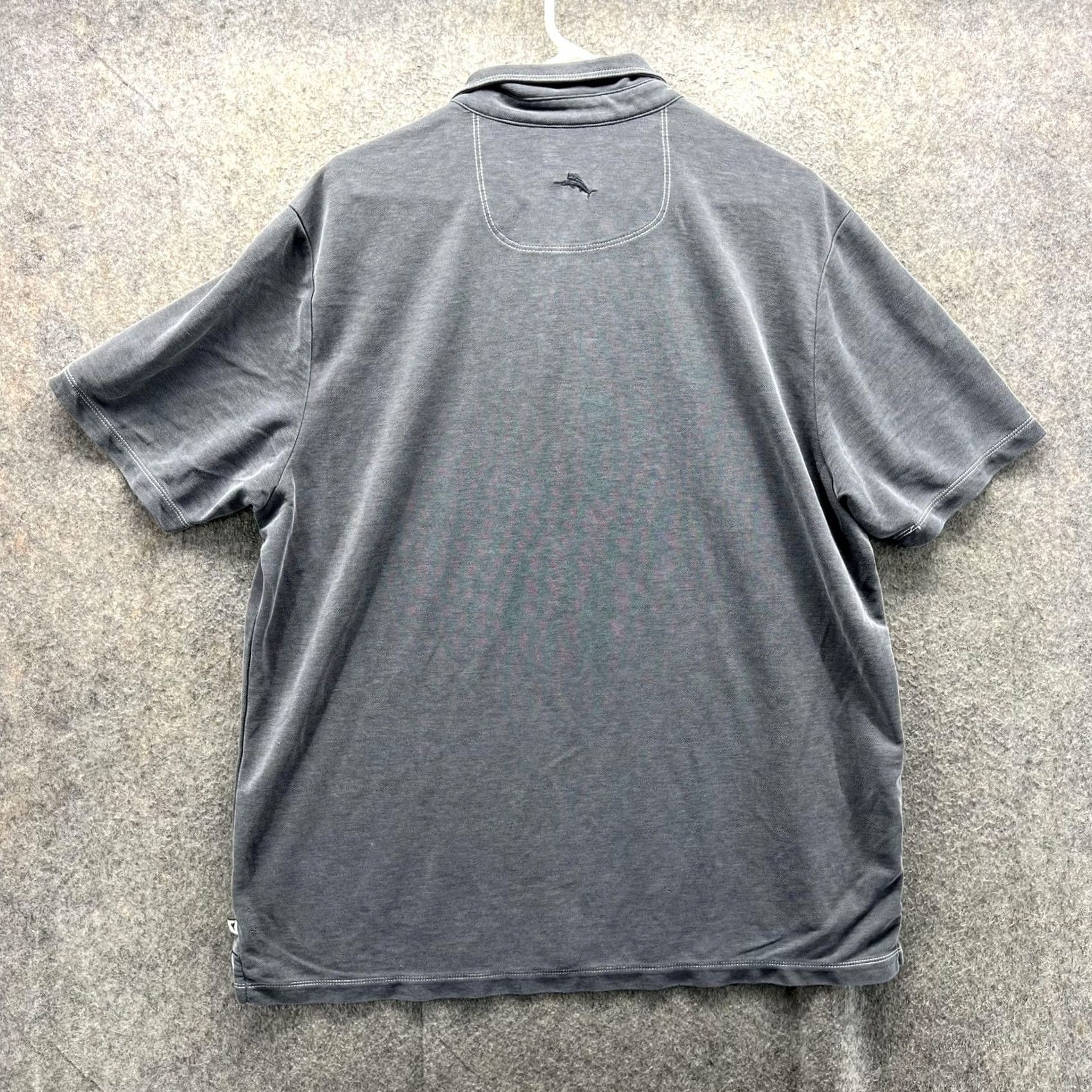 Tommy Bahama Tommy Bahama Polo Shirt Mens XL Gray Tencel Lyocell Blend Short Sleeve Casual Golf Size US XL / EU 56 / 4 - 2 Thumbnail