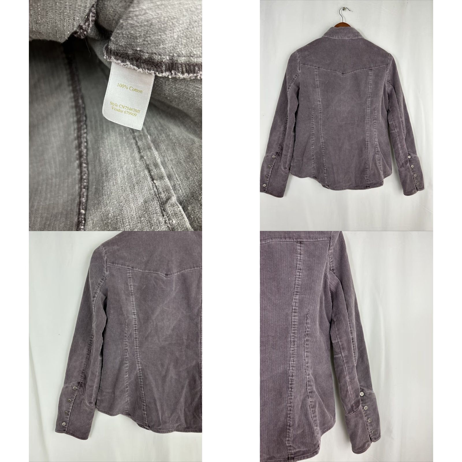 Vintage Caslon Jacket Women’s Corduroy Long Sleeve Purple Button Up Snap Pockets Casual Small Regular Coat Short Sleeve 19” 24.5” 22” Vintage No N/A Size S / US 4 / IT 40 - 8 Thumbnail