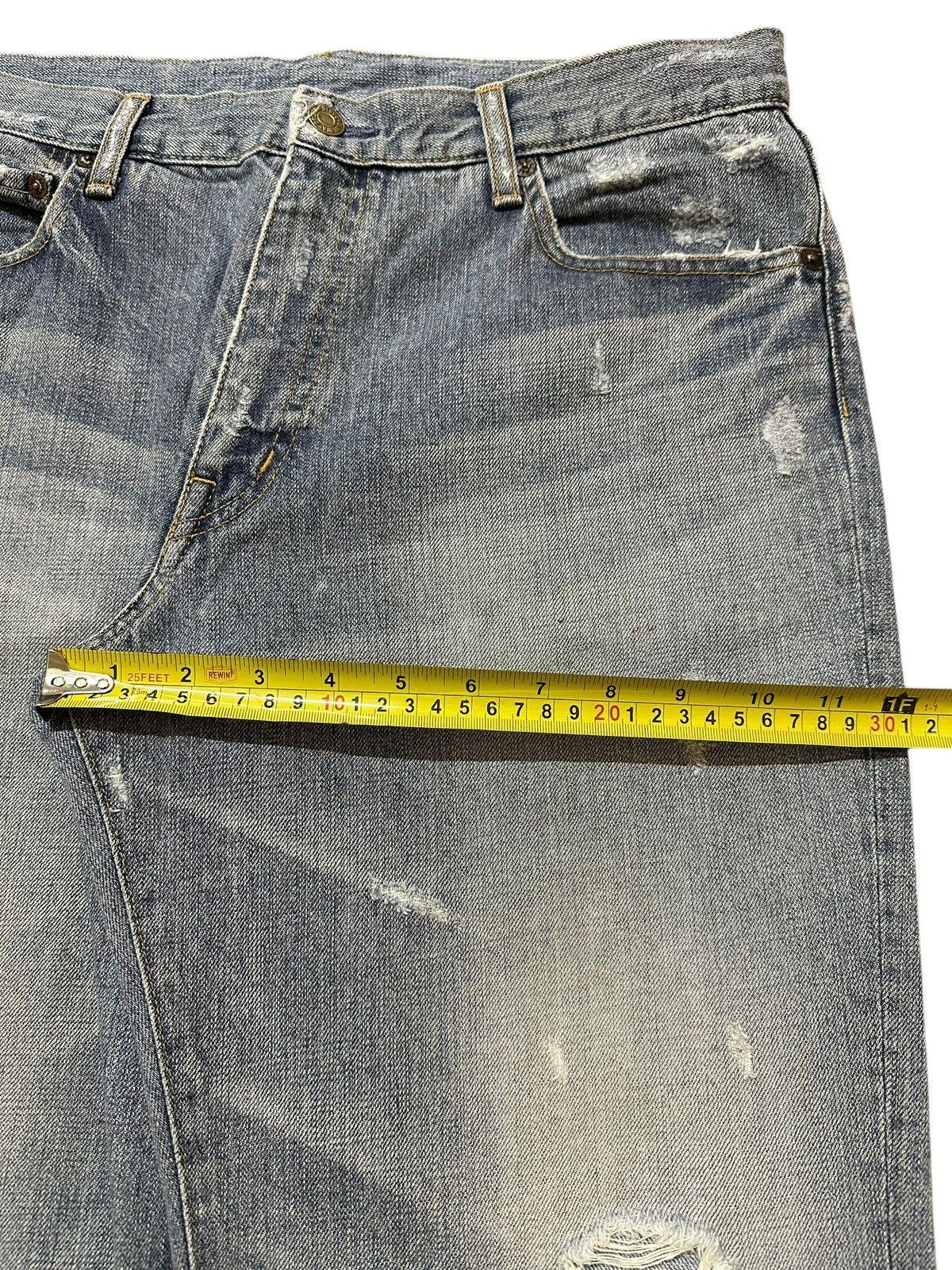 Junya Watanabe Vintage Japanese Brand Blue Faded Wash Distress Loose Jeans Size US 32 / EU 48 - 15 Thumbnail