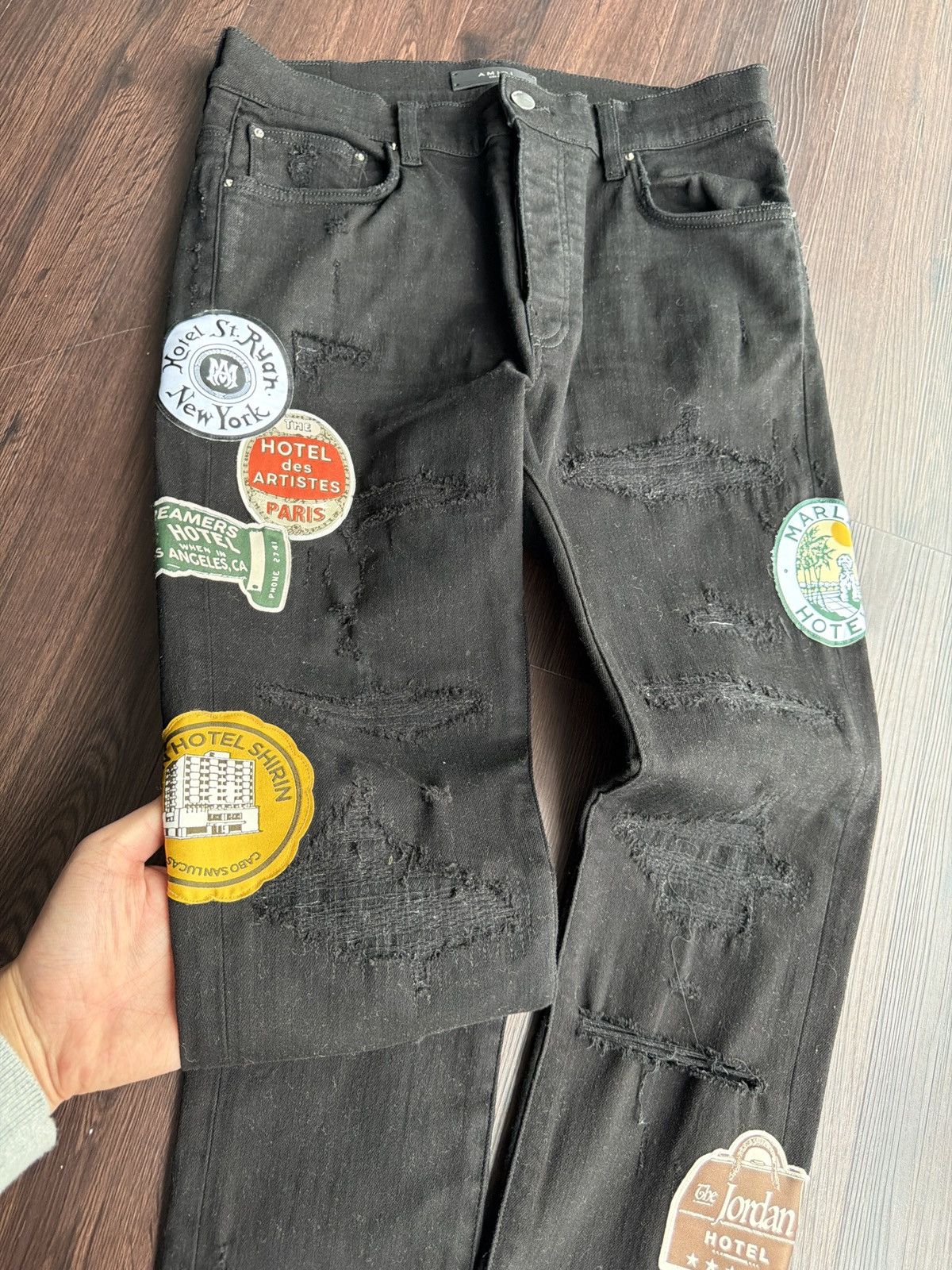 Amiri Amiri Jeans All Over Patch Black Denim Size US 32 / EU 48 - 2 Thumbnail