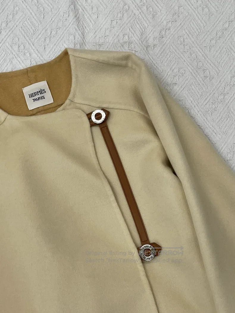 Hermes Hermes Oatmeal Double-faced Cashmere Overcoat Size XS / US 0-2 / IT 36-38 - 2 Thumbnail