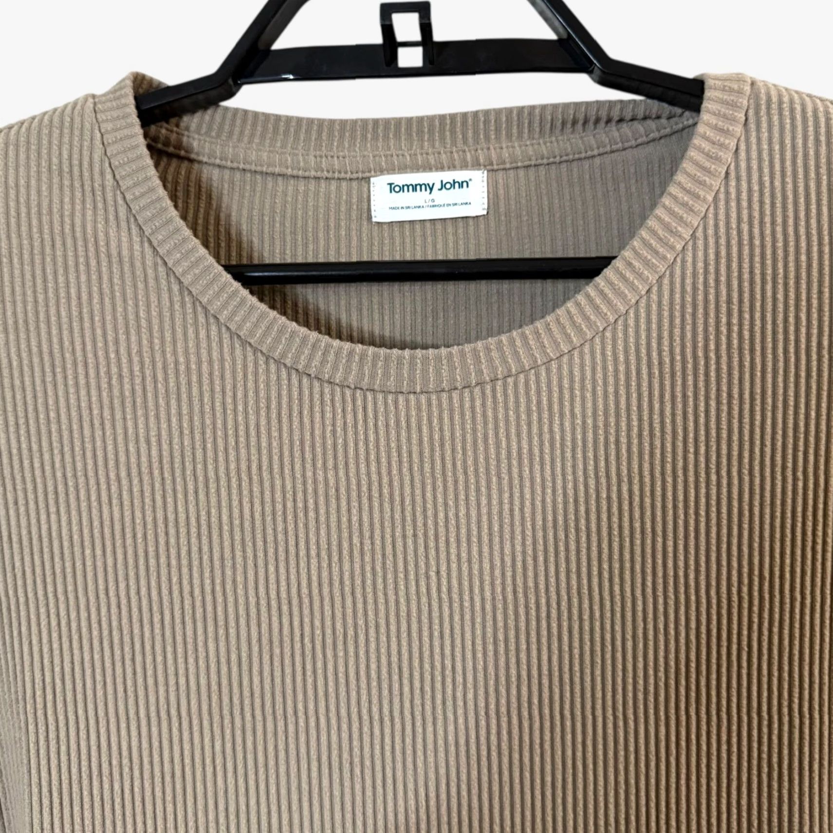 Vintage Tommy John Sweatshirt Tan Men L Ribbed Long-Sleeve Crewneck Pockets Size US L / EU 52-54 / 3 - 5 Thumbnail