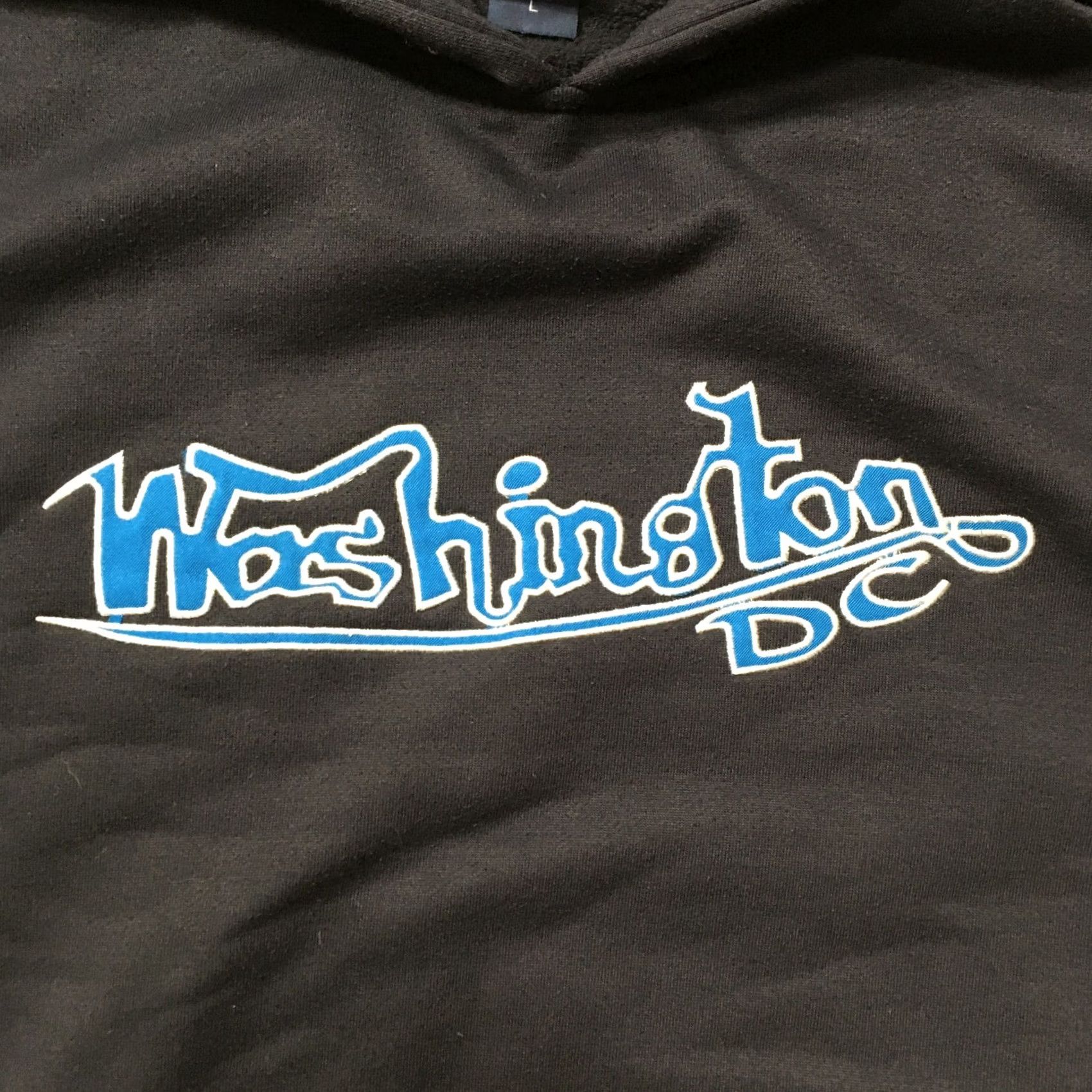 Vintage Washington DC Hoodie Blue Large Embroidered Pocket Kangaroo Pullover Unisex Adults L Shirt/Hoodie Size US L / EU 52-54 / 3 - 3 Thumbnail