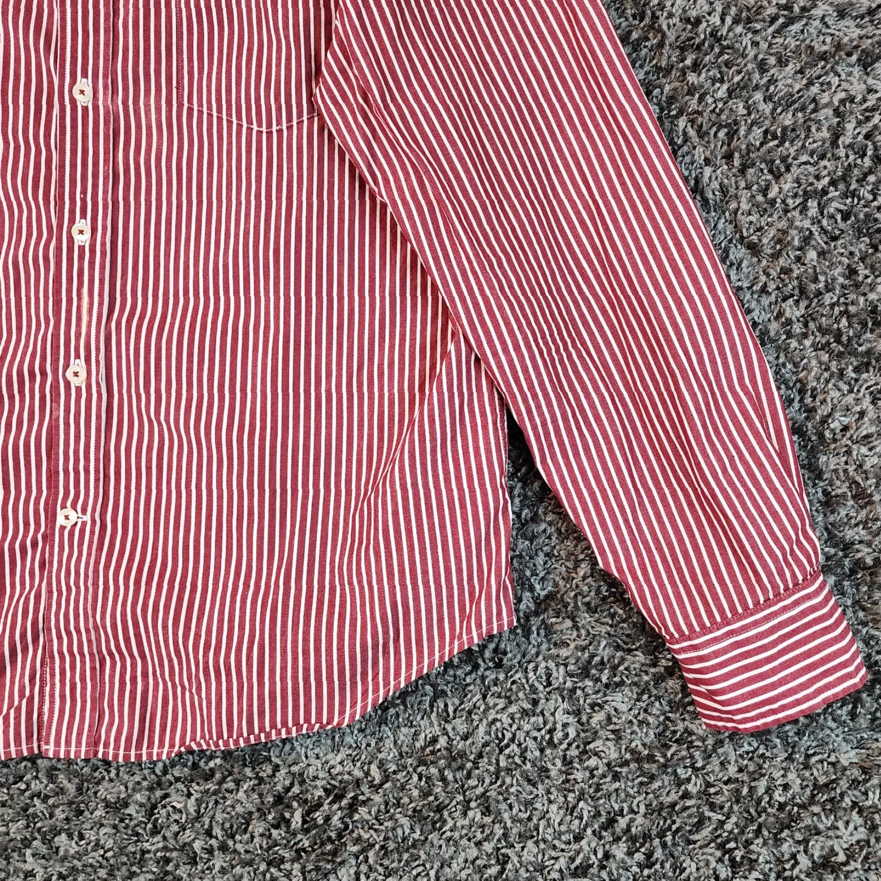 American Eagle Outfitters AMERICAN EAGLE Red Striped Button-Up Shirt Long Sleeve Adult Large Mens Size US L / EU 52-54 / 3 - 2 Thumbnail