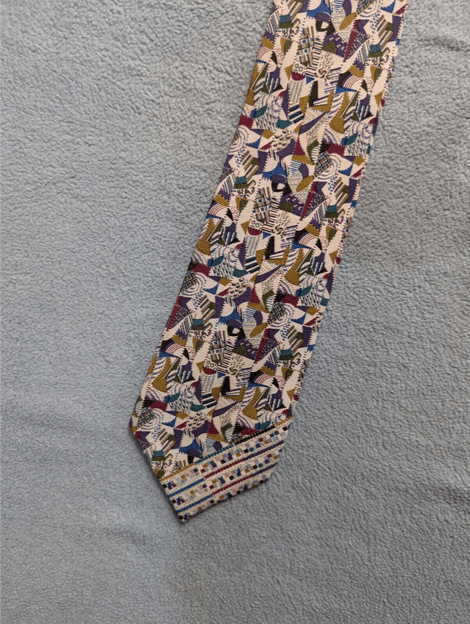 Lanvin Vintage LANVIN Paris Silk Tie pink Abstract pattern Size ONE SIZE - 2 Thumbnail