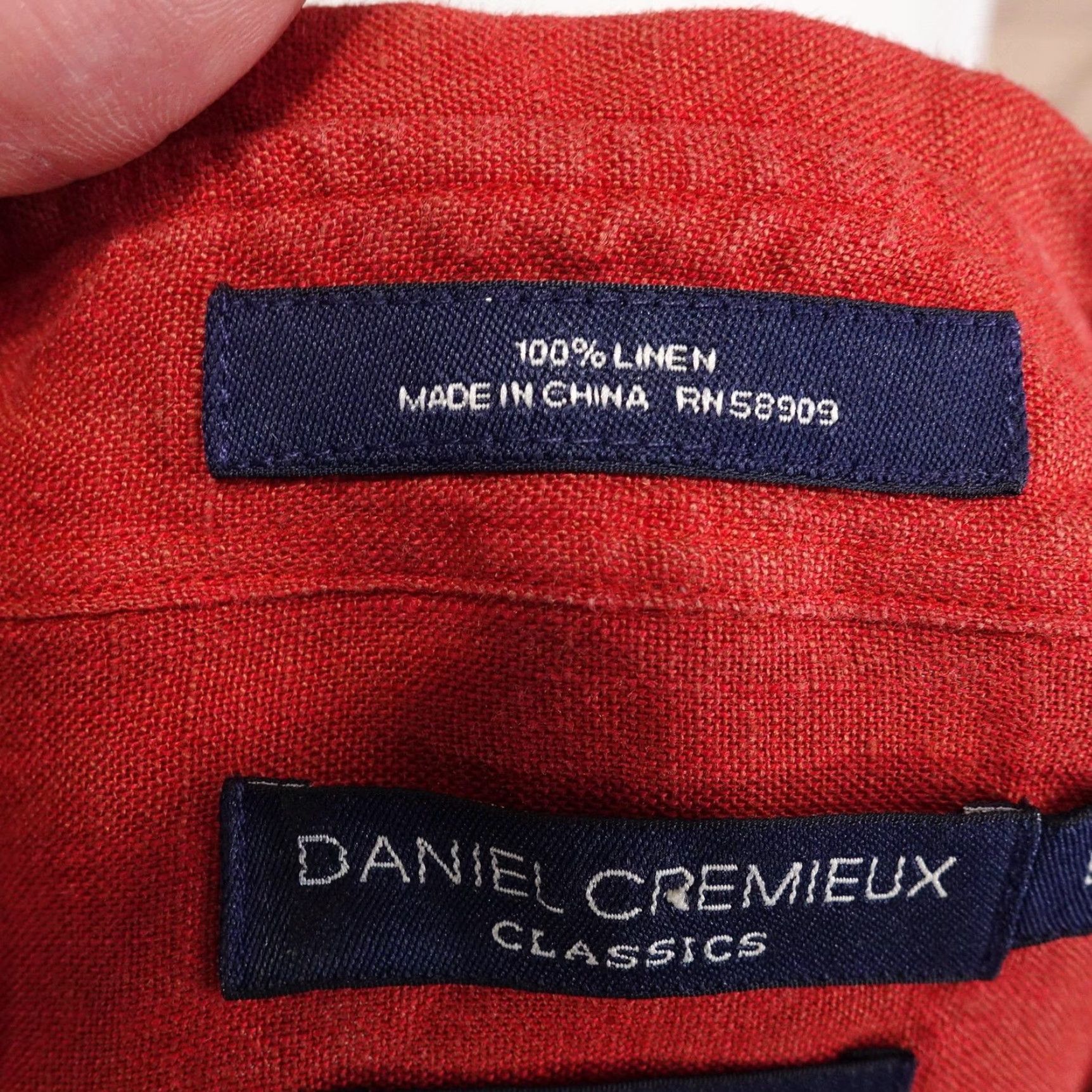 Cremieux VINTAGE Daniel Cremieux Classics Shirt Mens L Red Linen Short Sleeve Button-Up Collared Breathable 100% Italian Fabric Size US L / EU 52-54 / 3 - 7 Thumbnail