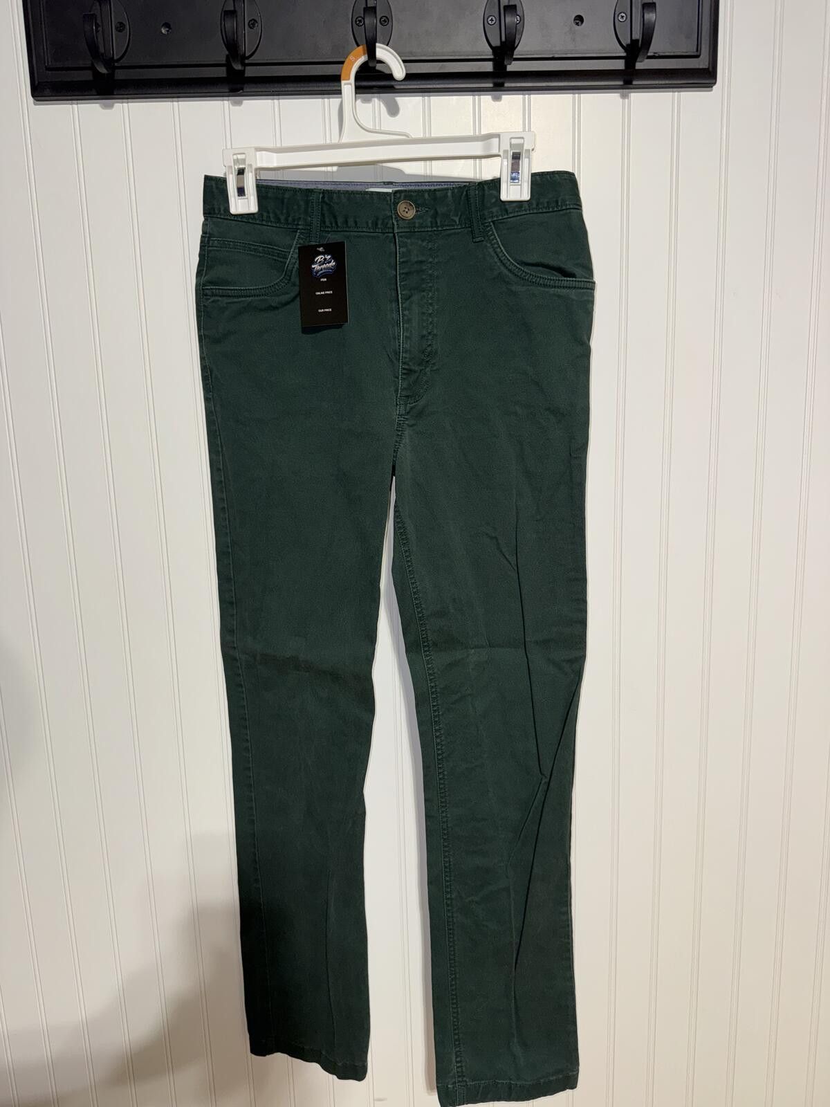 Class Club Class Club Boys Size 18 Modern Fit Hunter Green Chino Pants Size US 26 / EU 42 - 1 Thumbnail