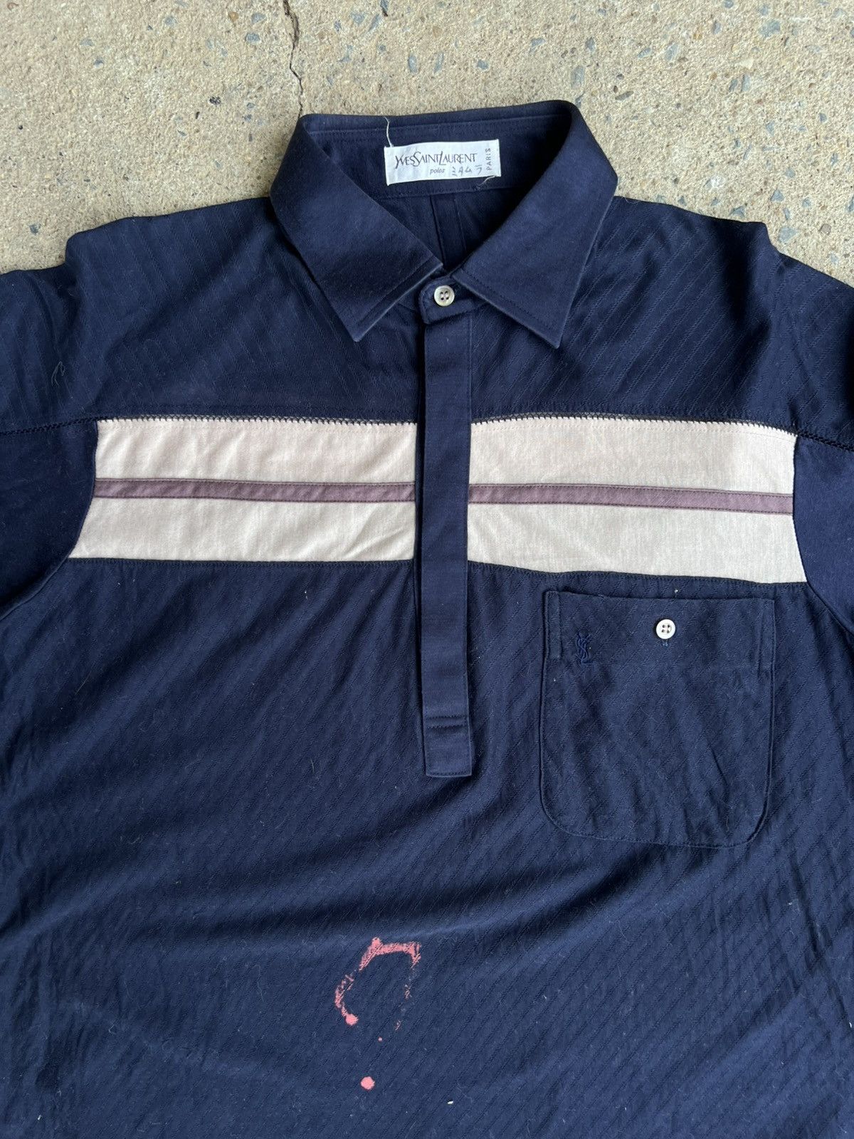 Saint Laurent Paris Paper Thin Thrashed 90s Yves Saint Laurent Polos tee Size US M / EU 48-50 / 2 - 1 Thumbnail