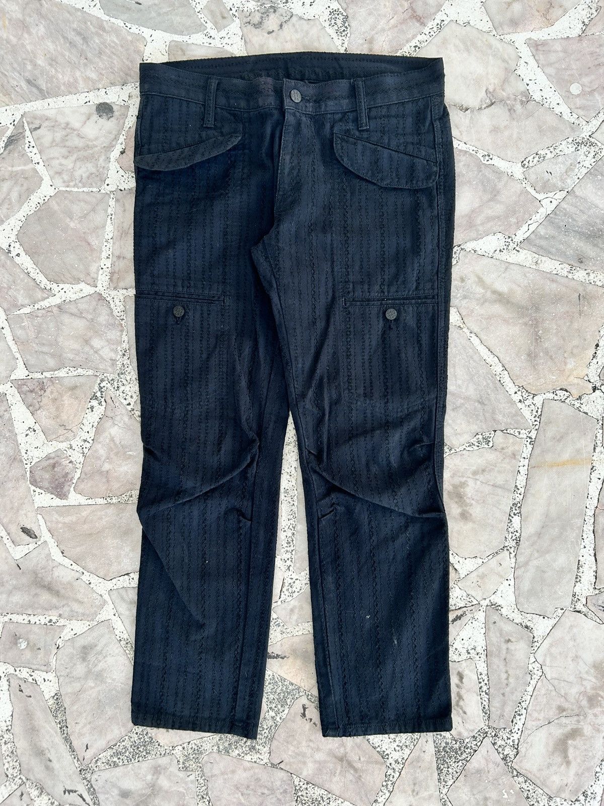image of Hysteric Glamour Embroidery Black Down Pants, Men's (Size 32)