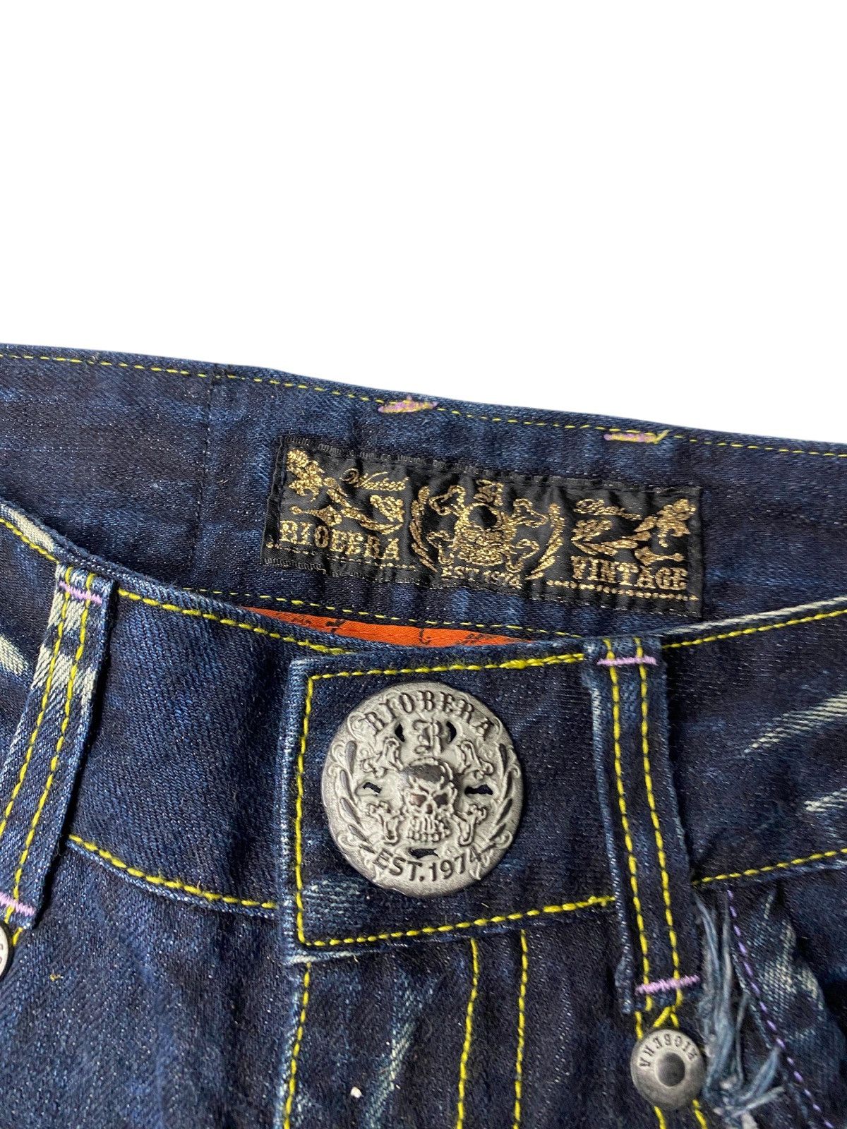 If Six Was Nine 2000's Riobera Seawash Patchwork Flared Jeans Size US 28 / EU 44 - 5 Thumbnail