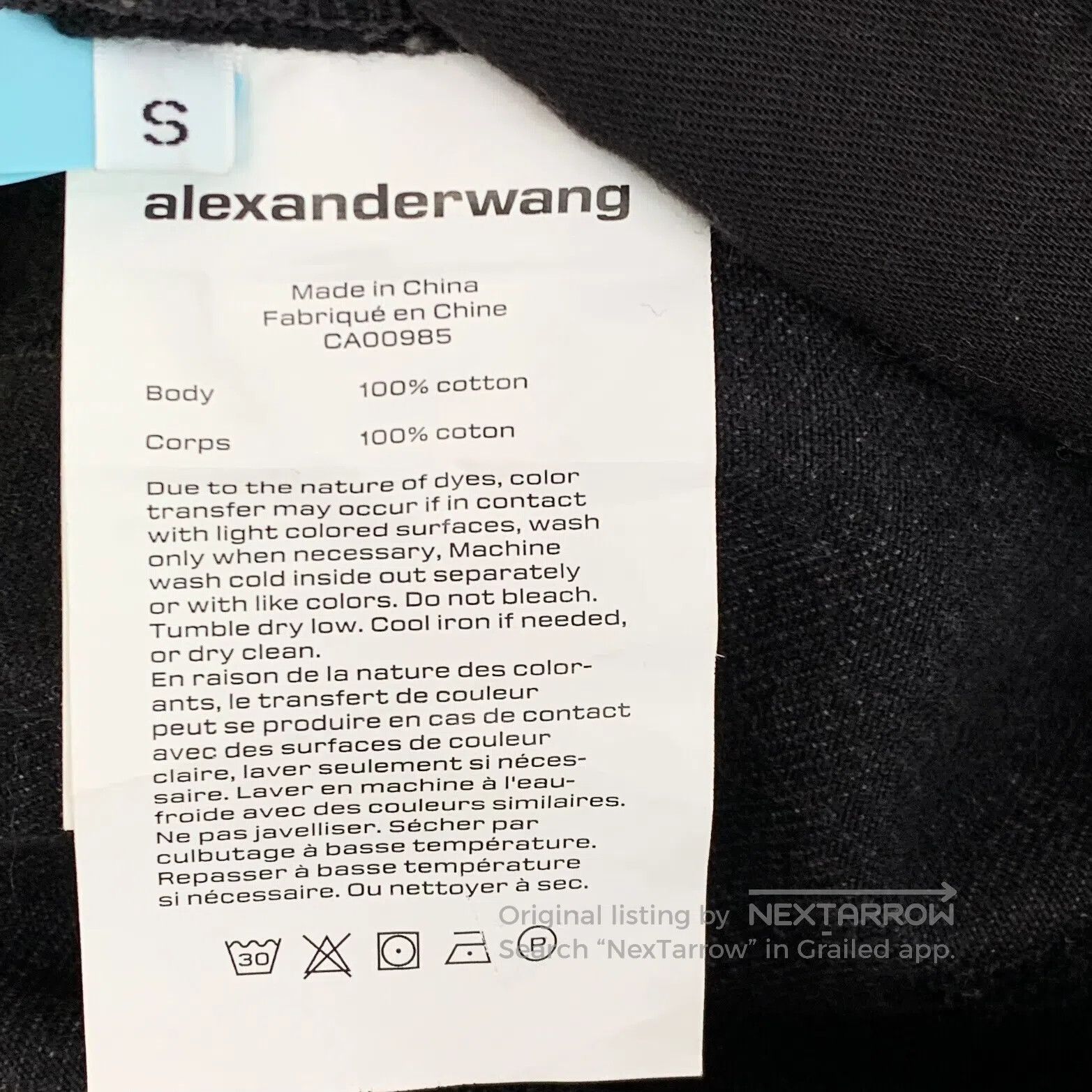 Alexander Wang Alexander Wang size S Black Gray Logo Letter Embroidered C Size US 27 - 6 Thumbnail