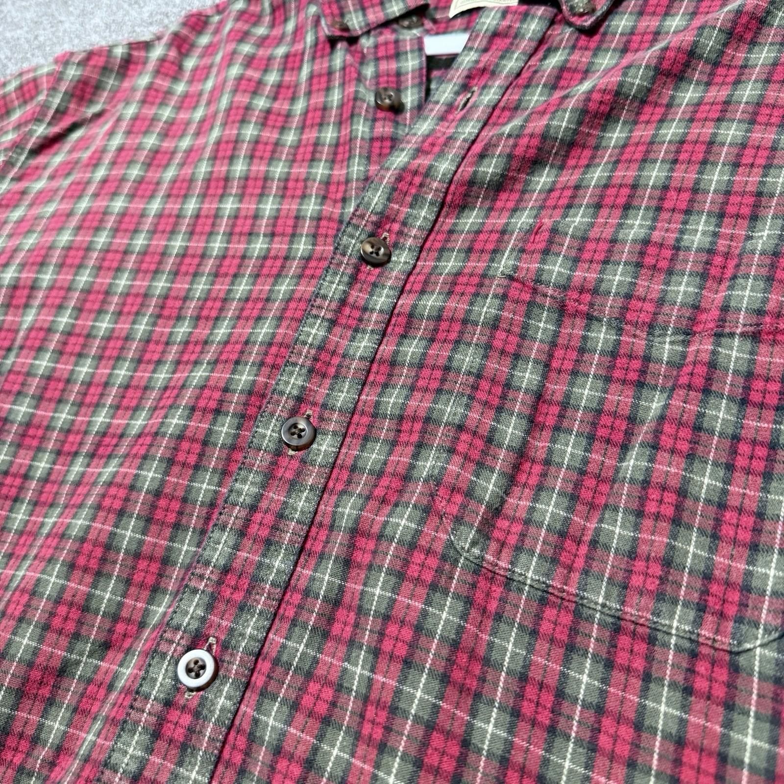 L.L. Bean Vintage LL Bean Mens XLTall Red Green Plaid Flannel Shirt Size US XL / EU 56 / 4 - 4 Thumbnail