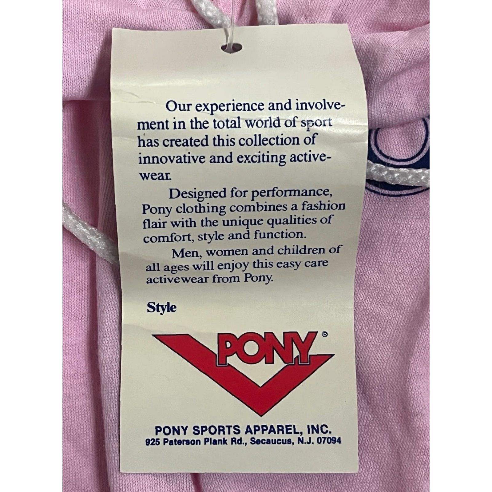 PONY VINTAGE PONY Hoodie Womens Small NWT Deadstock 90s 100% Cotton Pink Navy Logo Pullover Kangaroo Pocket Made in USA Womens Size S / US 4 / IT 40 - 3 Thumbnail