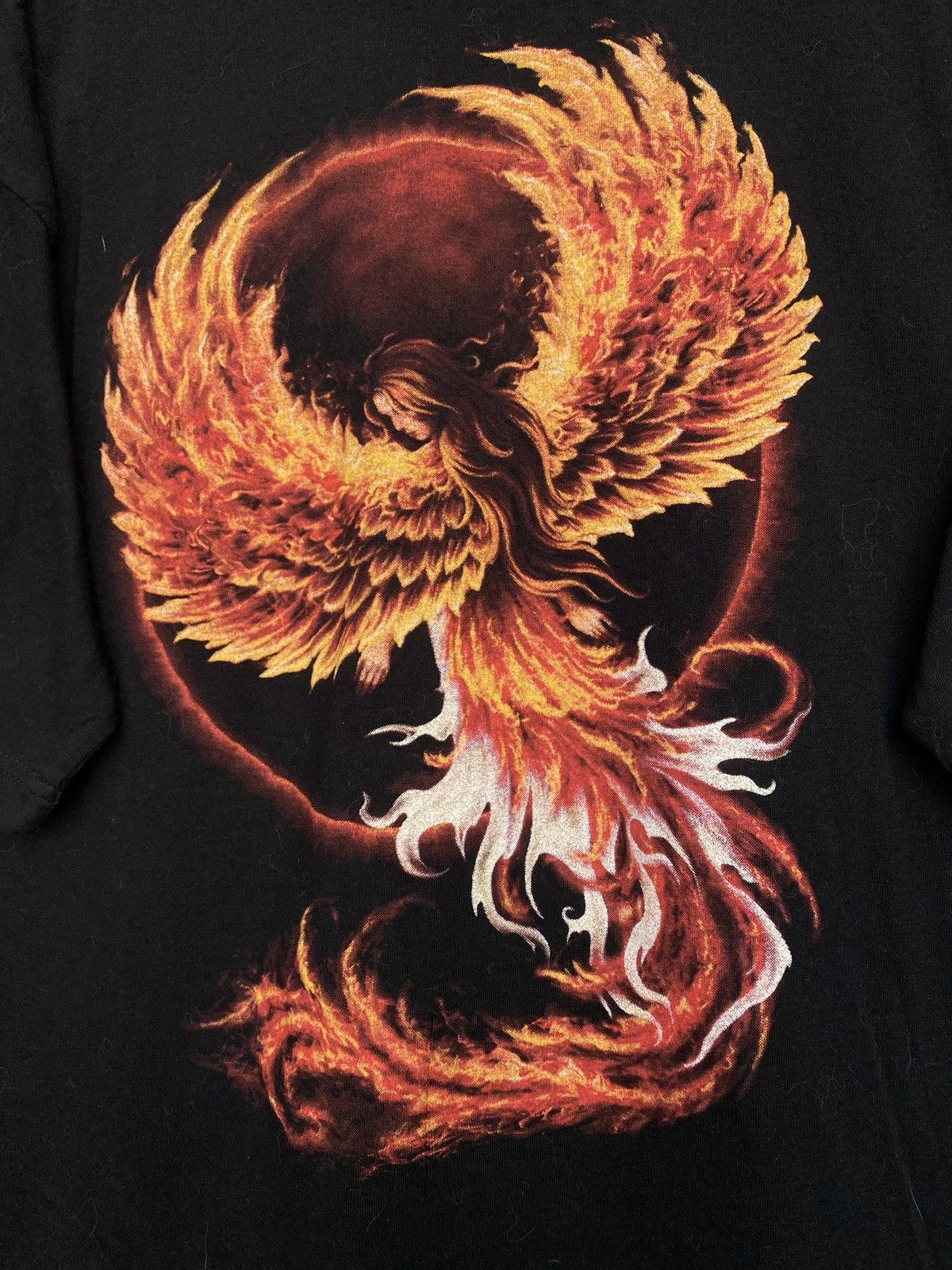Band Tees × Vintage Vintage Spiral Phoenix Rising Woman Firebird Tee Shirt Black Size US XL / EU 56 / 4 - 10 Thumbnail