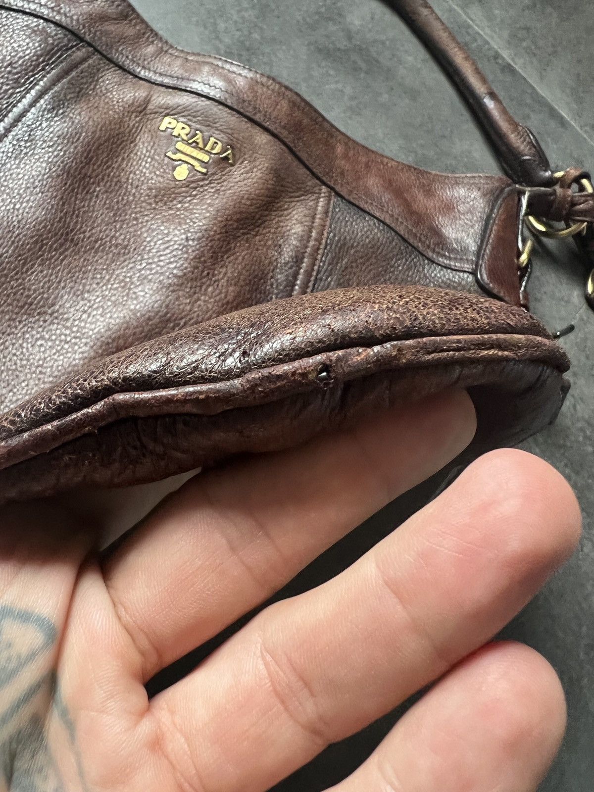 Miu Miu × Prada × Vintage Vintage Prada Leather Tote shoulder hobo Bag Size ONE SIZE - 6 Thumbnail
