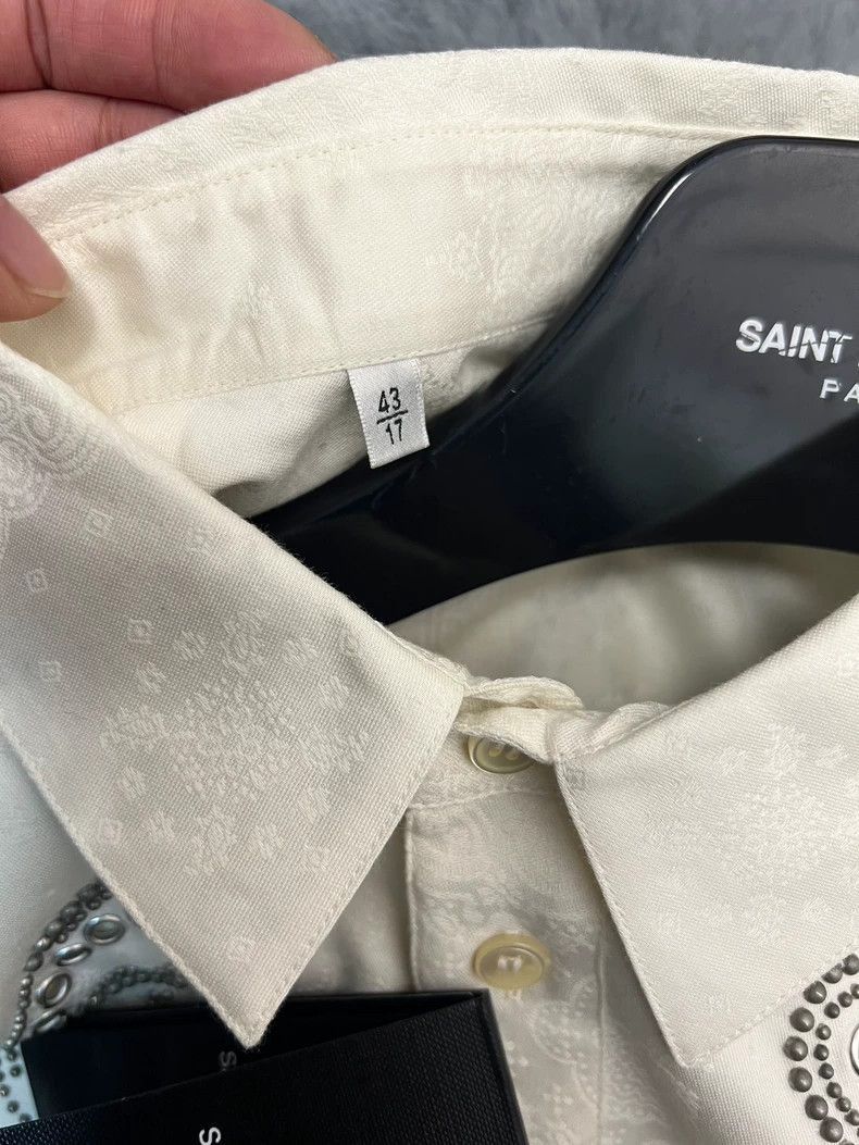 Saint Laurent Paris Saint Laurent Paris White embroidered shirt-2506 Size US S / EU 44-46 / 1 - 5 Thumbnail
