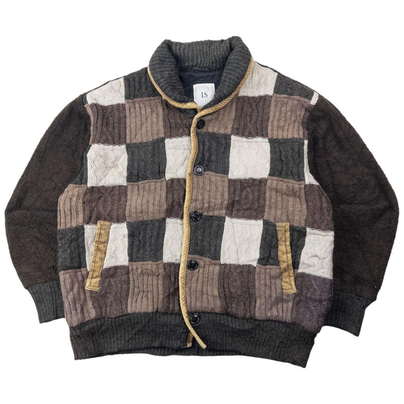 Other Vintage 2000s I.S. Sunao Kuwahara Patchwork Knit Jacket L Size US L / EU 52-54 / 3 - 1 Thumbnail