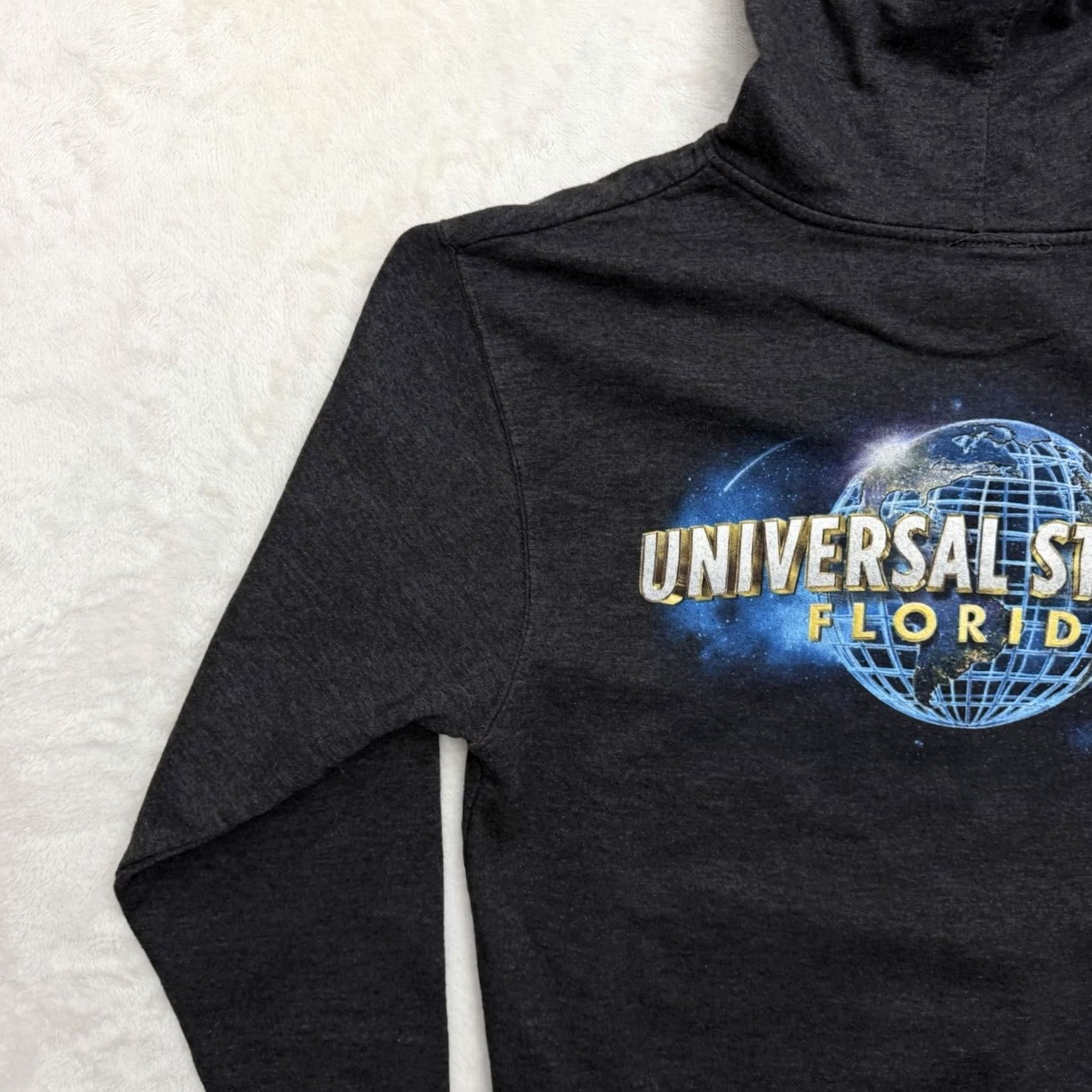 Vintage Universal Studios Hoodie Mens Medium Gray Full Zip Graphic Print Logo Pockets Fleece Jacket Size US M / EU 48-50 / 2 - 6 Thumbnail