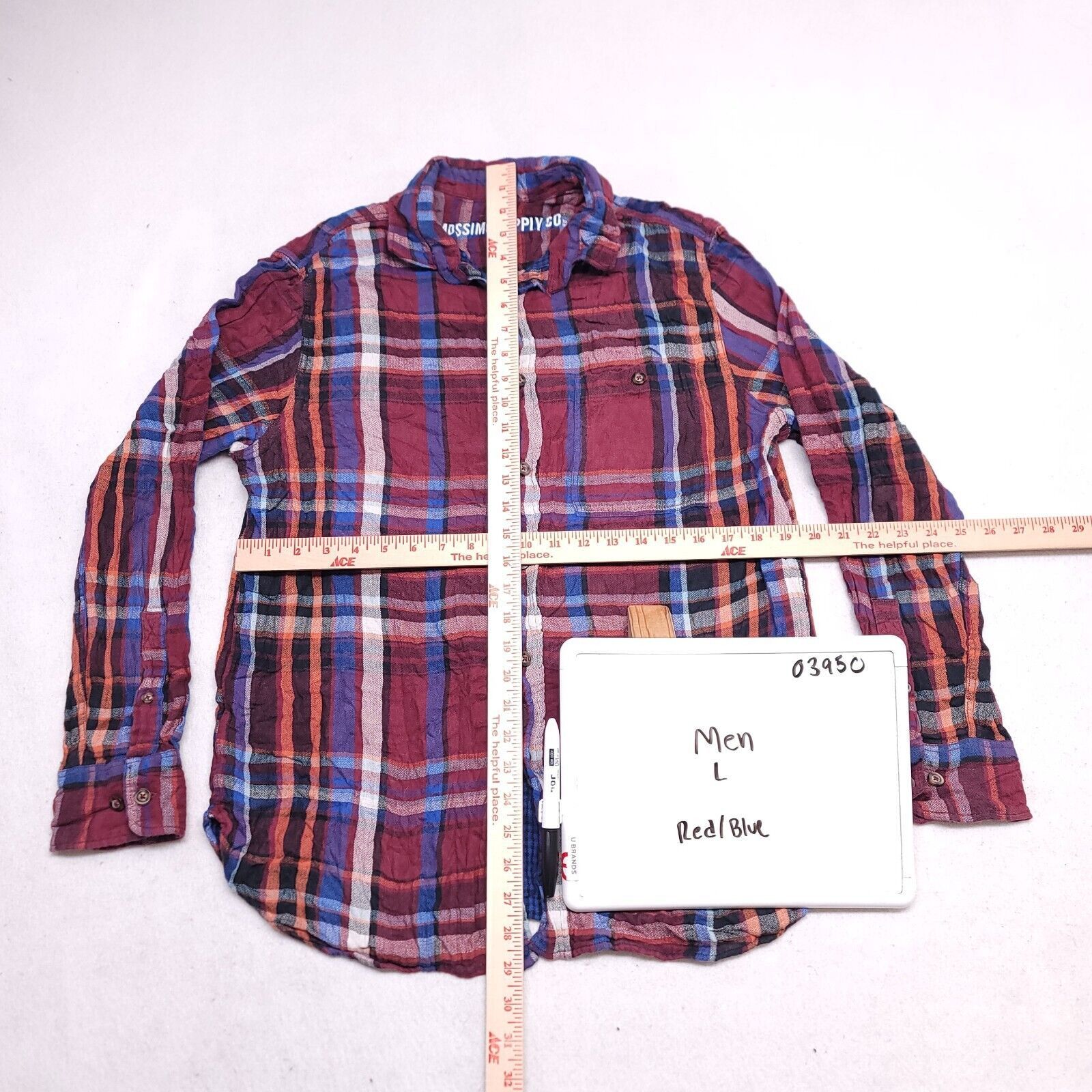 Mossimo Mossimo Madras Flannel Shirt Mens Size Large L Red Blue Size US L / EU 52-54 / 3 - 6 Thumbnail