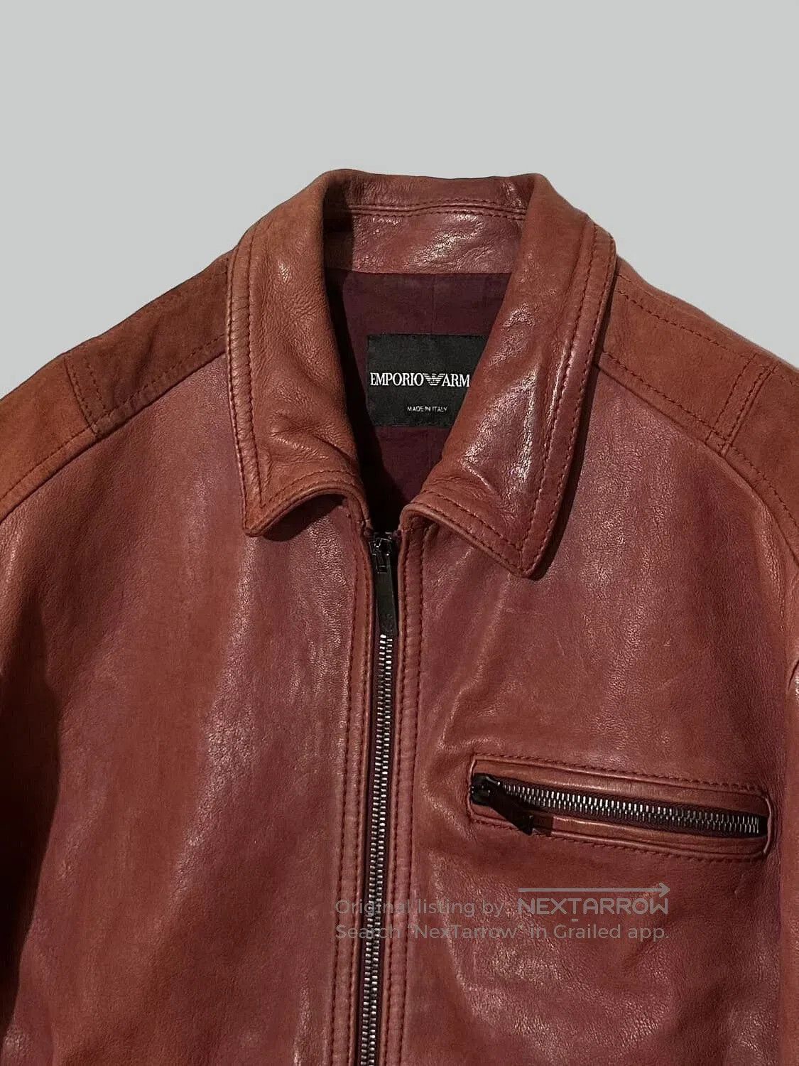 Emporio Armani Emporio Armani Vintage Leather Jacket. Size US M / EU 48-50 / 2 - 2 Thumbnail