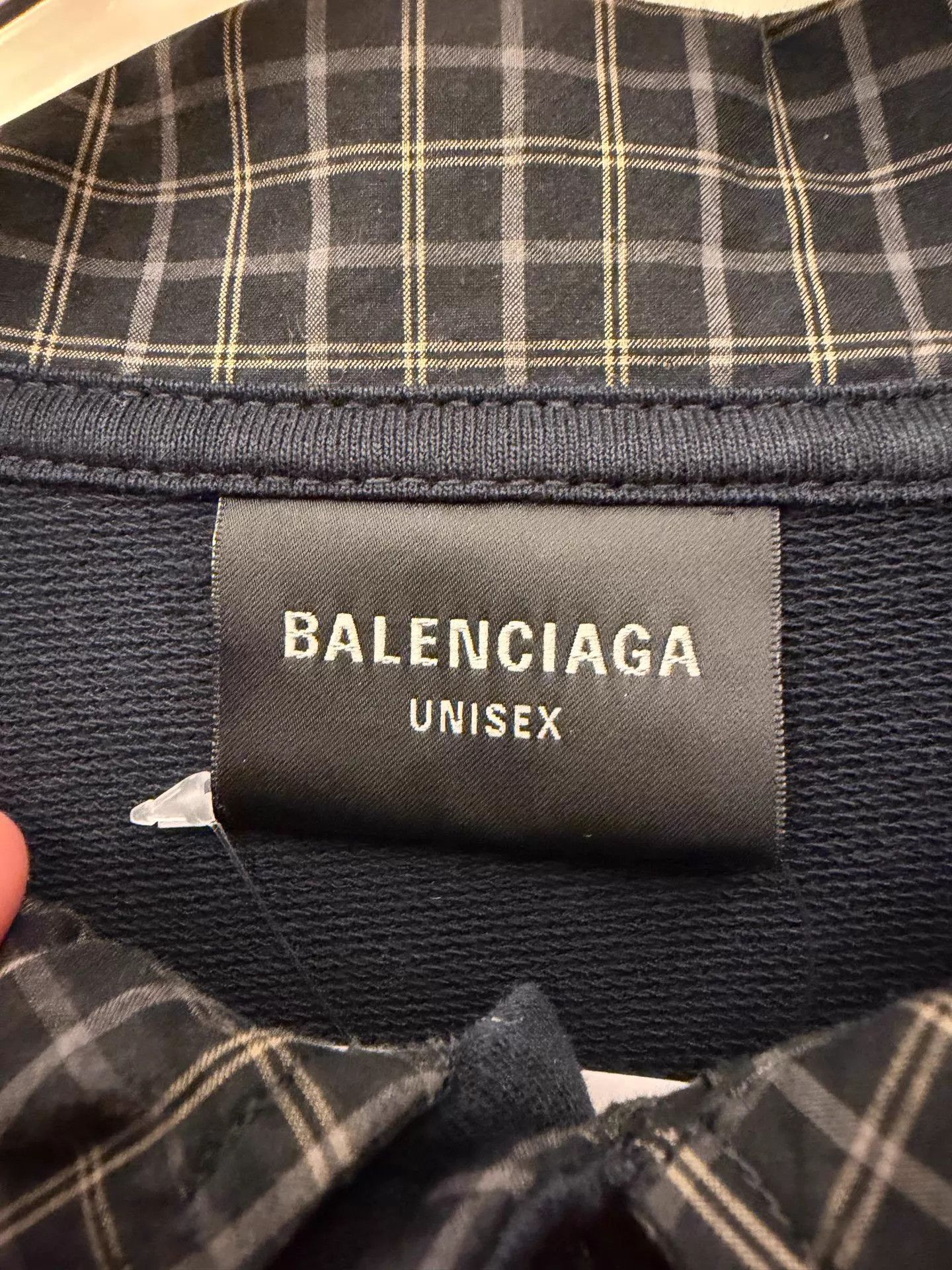 Balenciaga Balenciaga Faded Black Check Collar Polo Shirt Size 3 Size US L / EU 52-54 / 3 - 2 Thumbnail