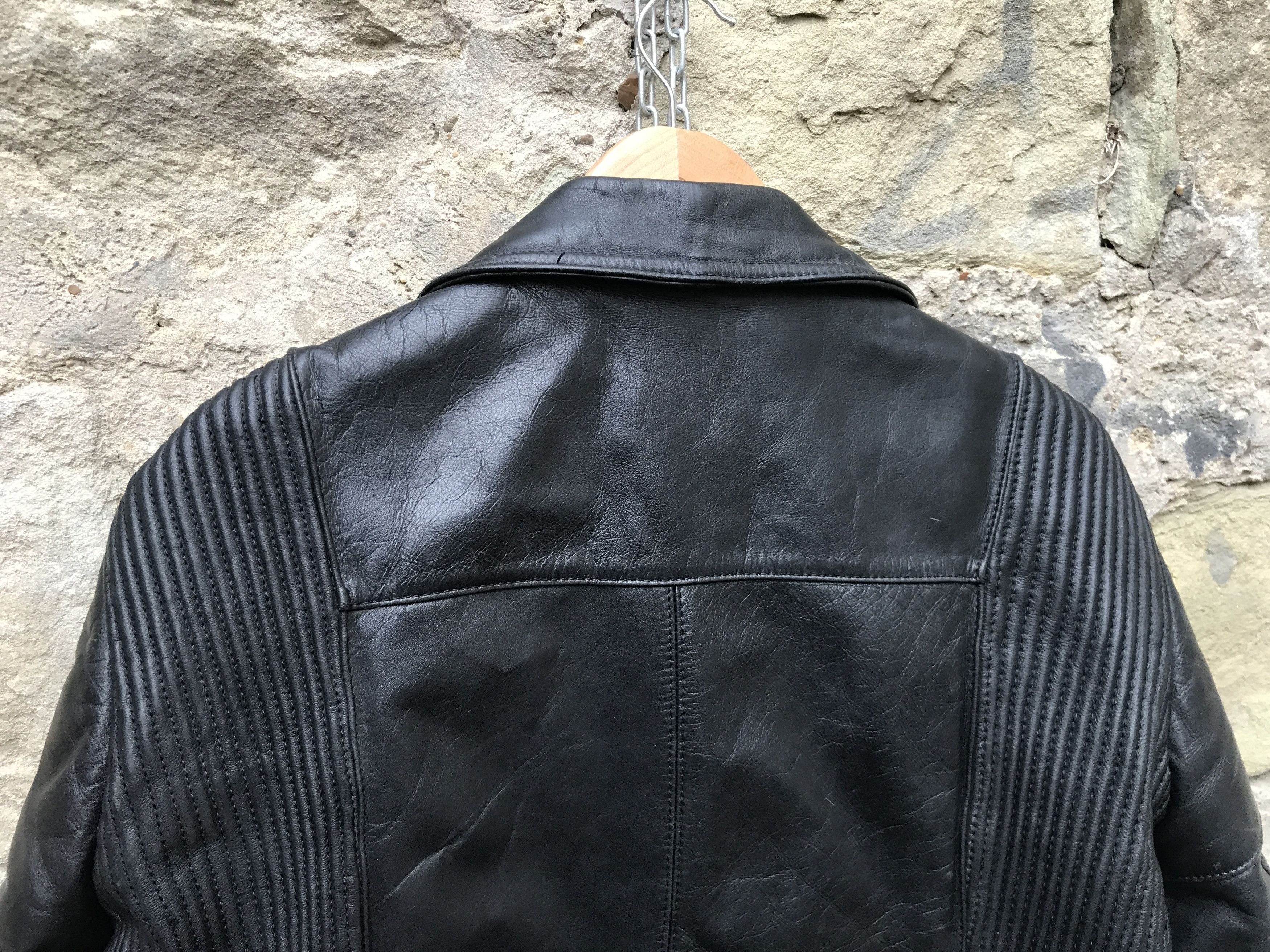 Vintage Rare Vintage 70s Sporty fit Twin Track Leather Biker Jacket Size US L / EU 52-54 / 3 - 16 Thumbnail