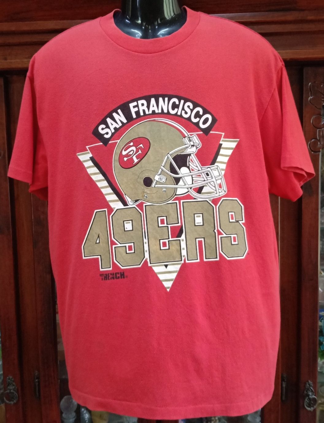 CustomCat San Francisco 49ers Retro 90's NFL T-Shirt Red / XL