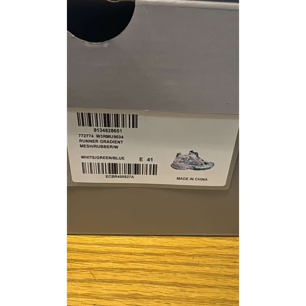 Balenciaga o1rshd1 Runners Gradient Mesh Rubber in White/Green/Blue Size US 8 / EU 41 - 21 Thumbnail