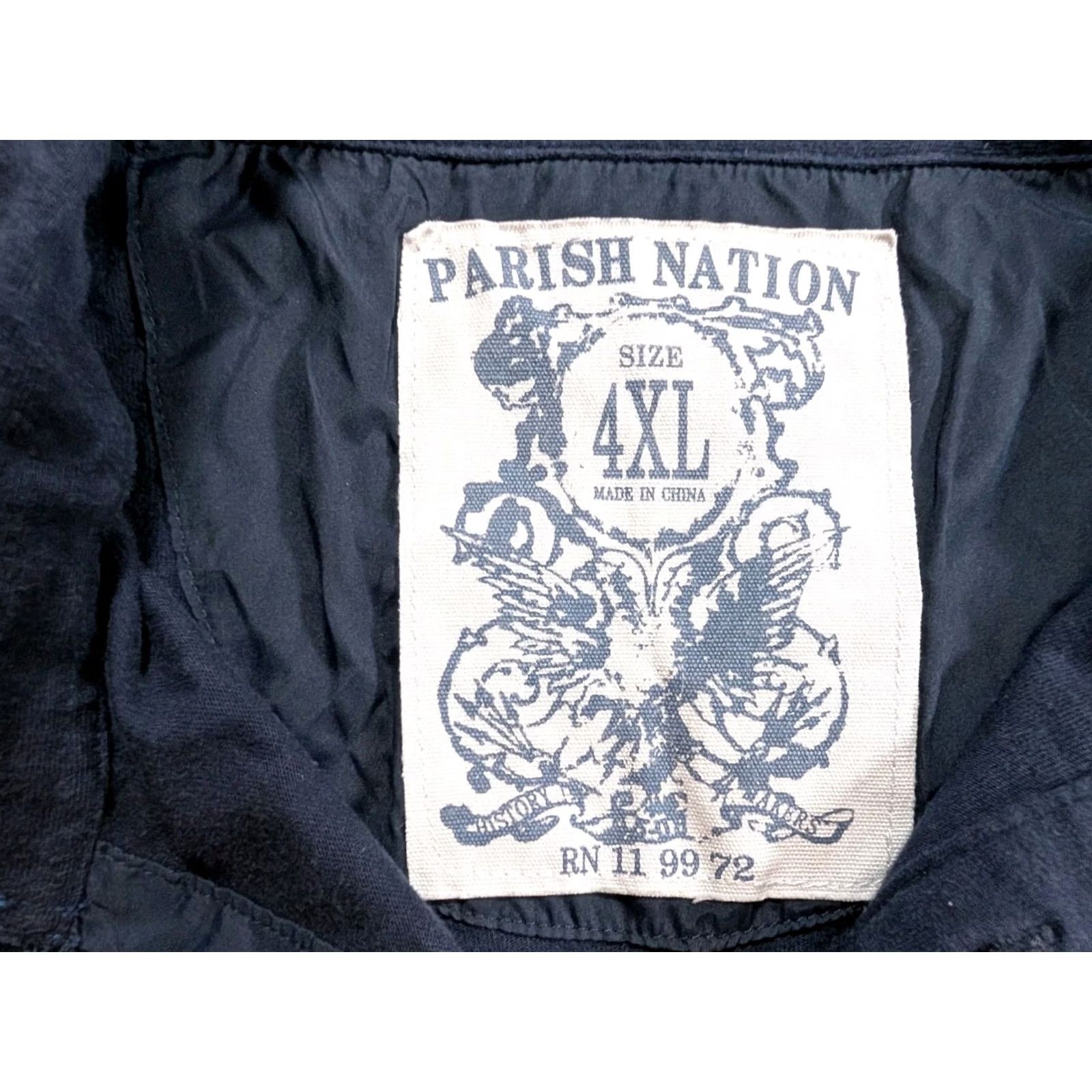 Vintage Parish School Polo Shirt Mens 4XL Blue Button Down Navy Hip Hop Epaulets Rap Size US XXL / EU 58 / 5 - 3 Thumbnail