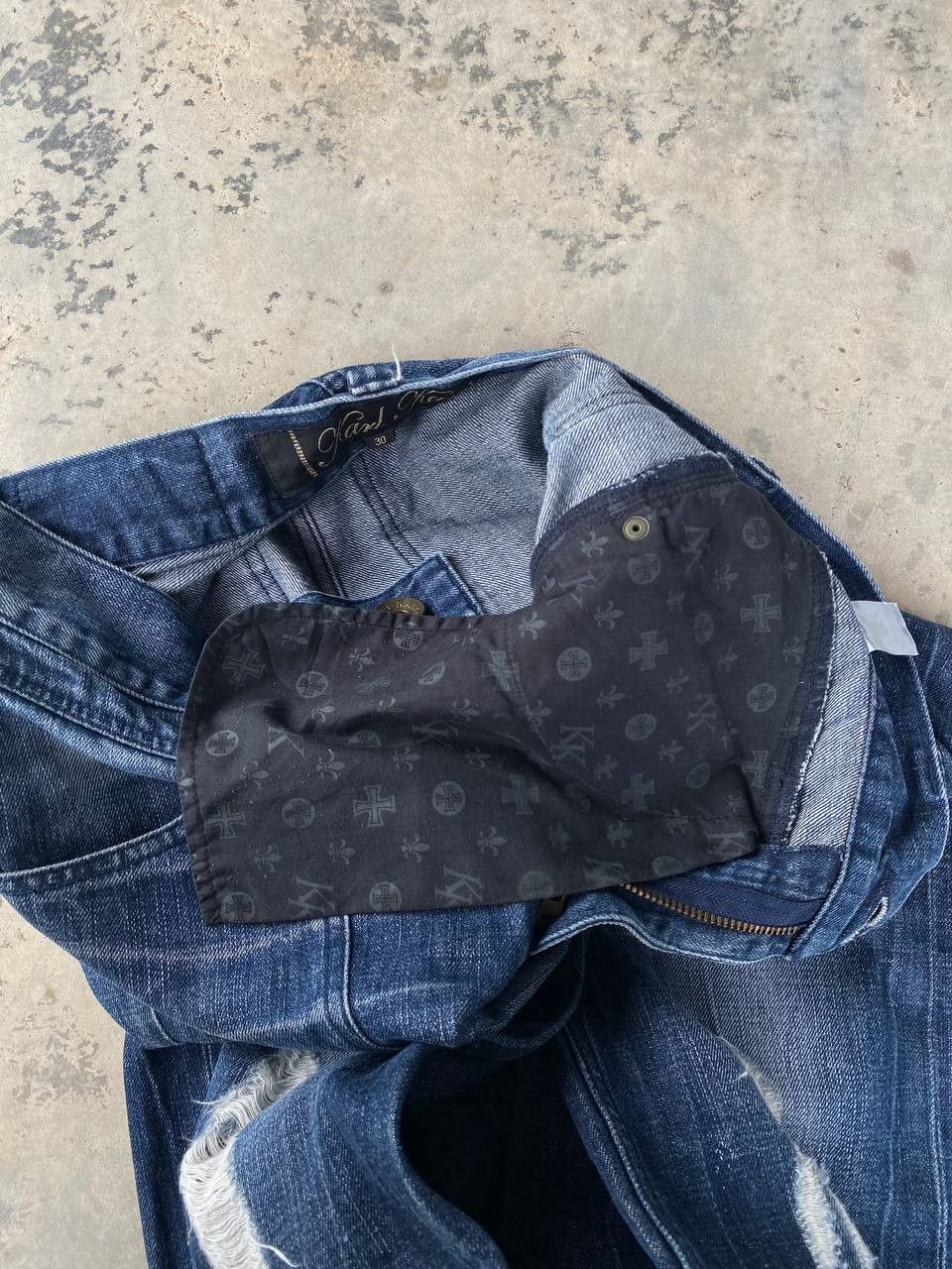 Karl Kani BJ05-25 KARL KANI DISTRESSED REPAIRED DENIM TIGER-CLAW MARK Size US 30 / EU 46 - 5 Thumbnail