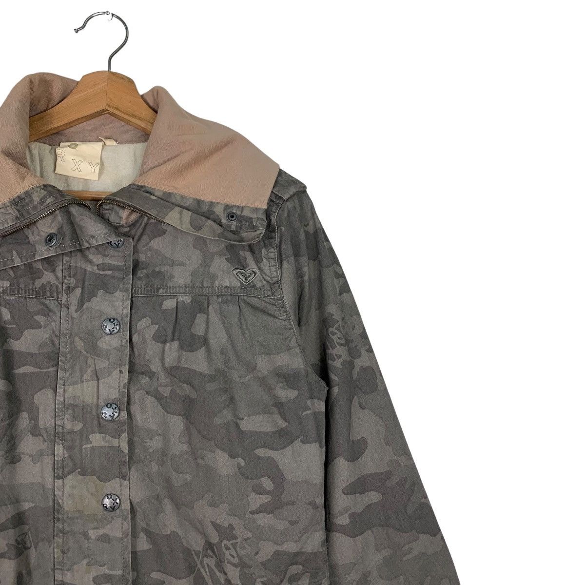 Japanese Brand ROXY Embroidery Small Logo Camo Belted Jacket #0302-C14 Size L / US 10 / IT 46 - 6 Thumbnail