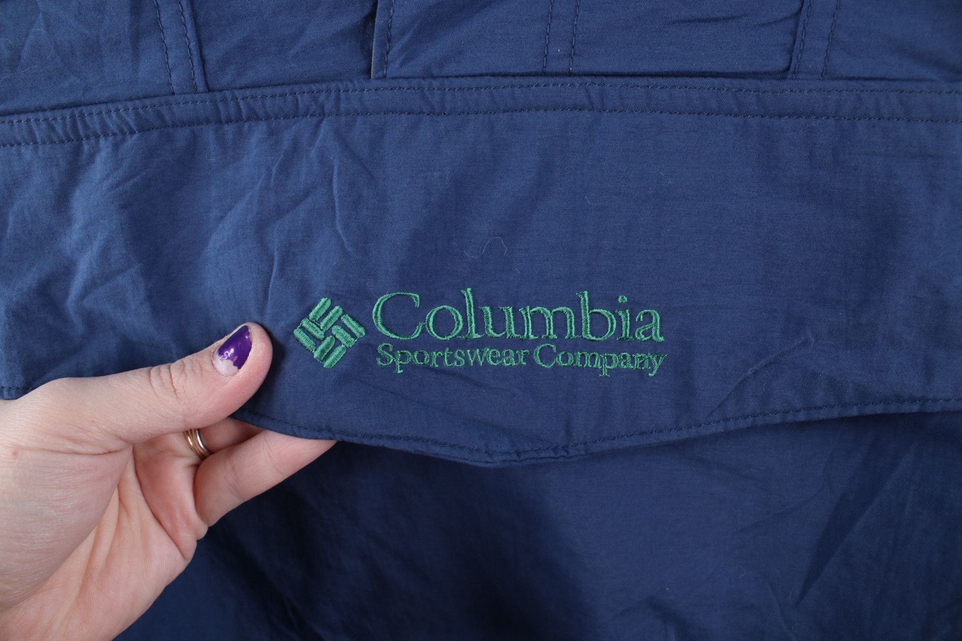 Columbia × Vintage Vintage 90s Columbia Out Hooded Anorak Jacket Blue Nylon Size US XXL / EU 58 / 5 - 4 Thumbnail