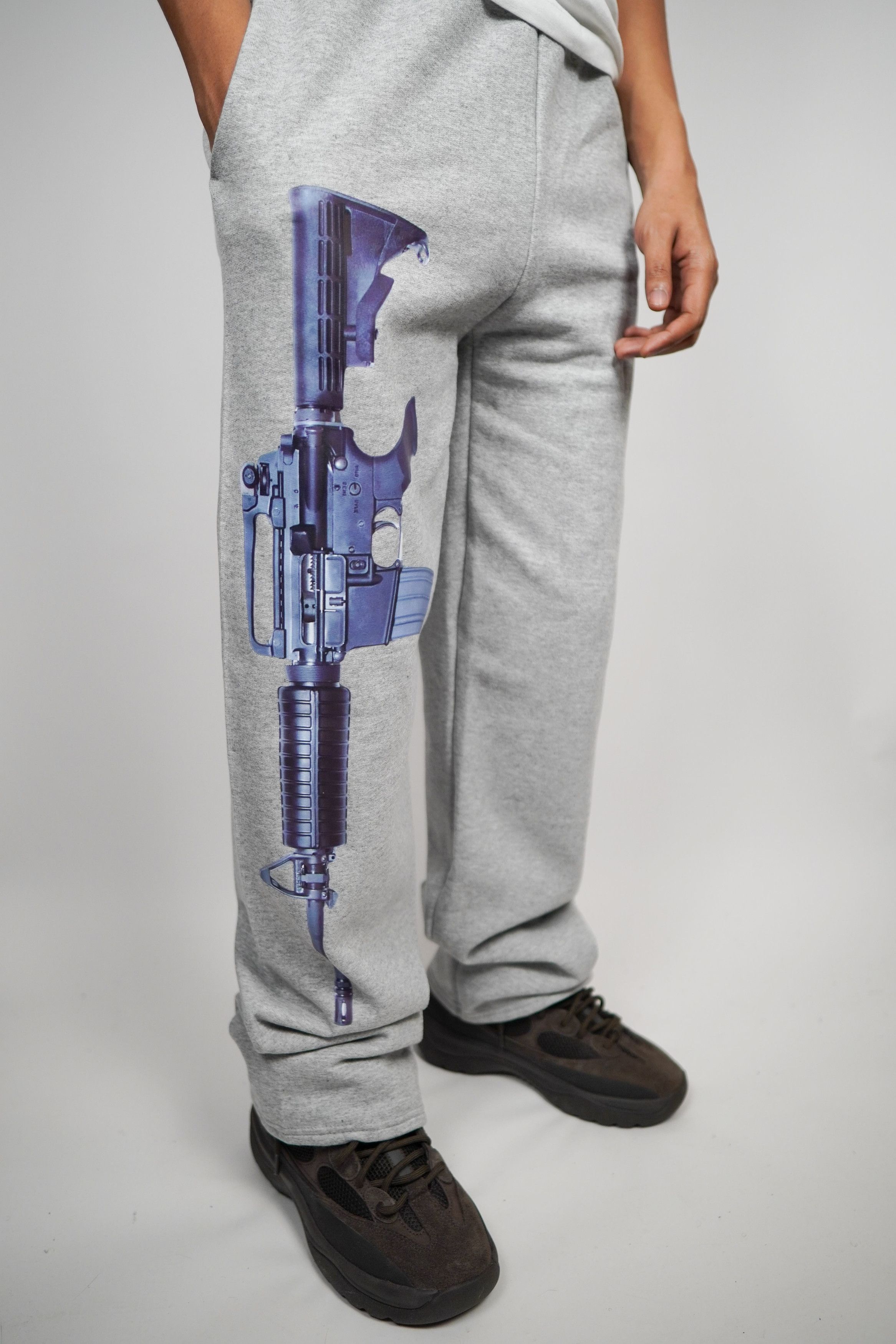 Japanese Brand Grey M4A1 Sweatpants Size US 32 / EU 48 - 2 Thumbnail