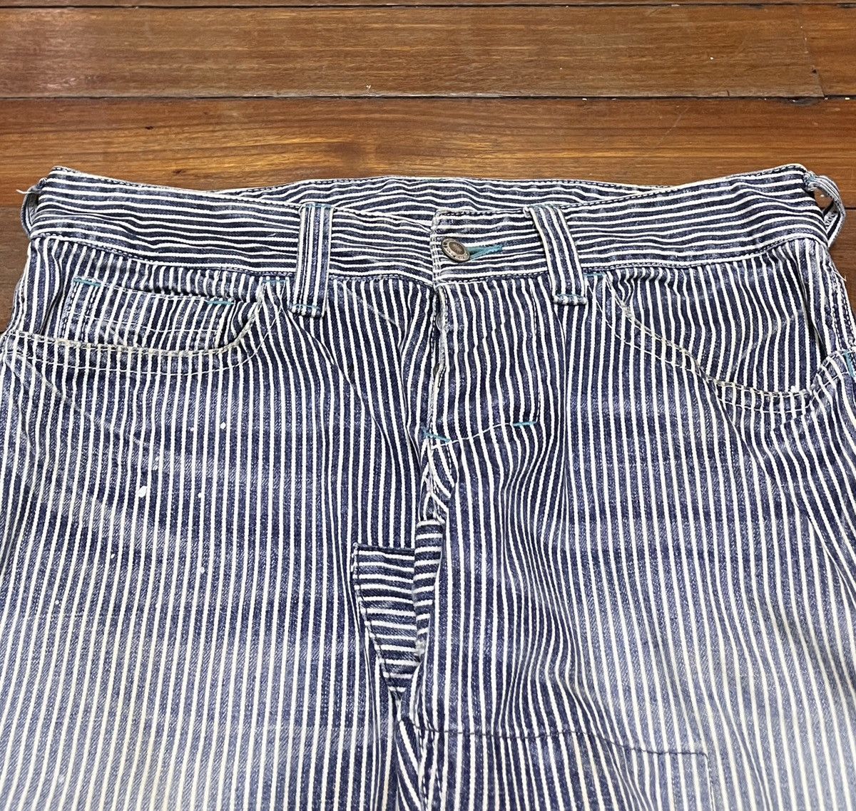 Japanese Brand × Vintage Rare Design Vintage Brand Francist Morks Hickory Pants 1990s Size US 30 / EU 46 - 3 Thumbnail