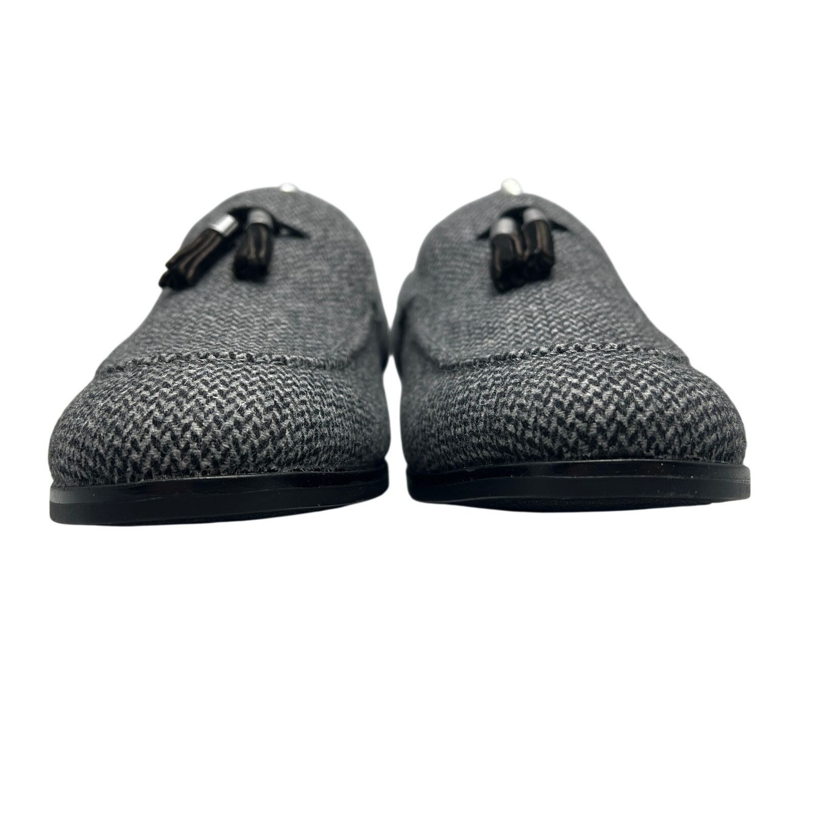 Bar III Men 9M Kingston Tassel Tweed Grey Black Upper Loafer display picture 2