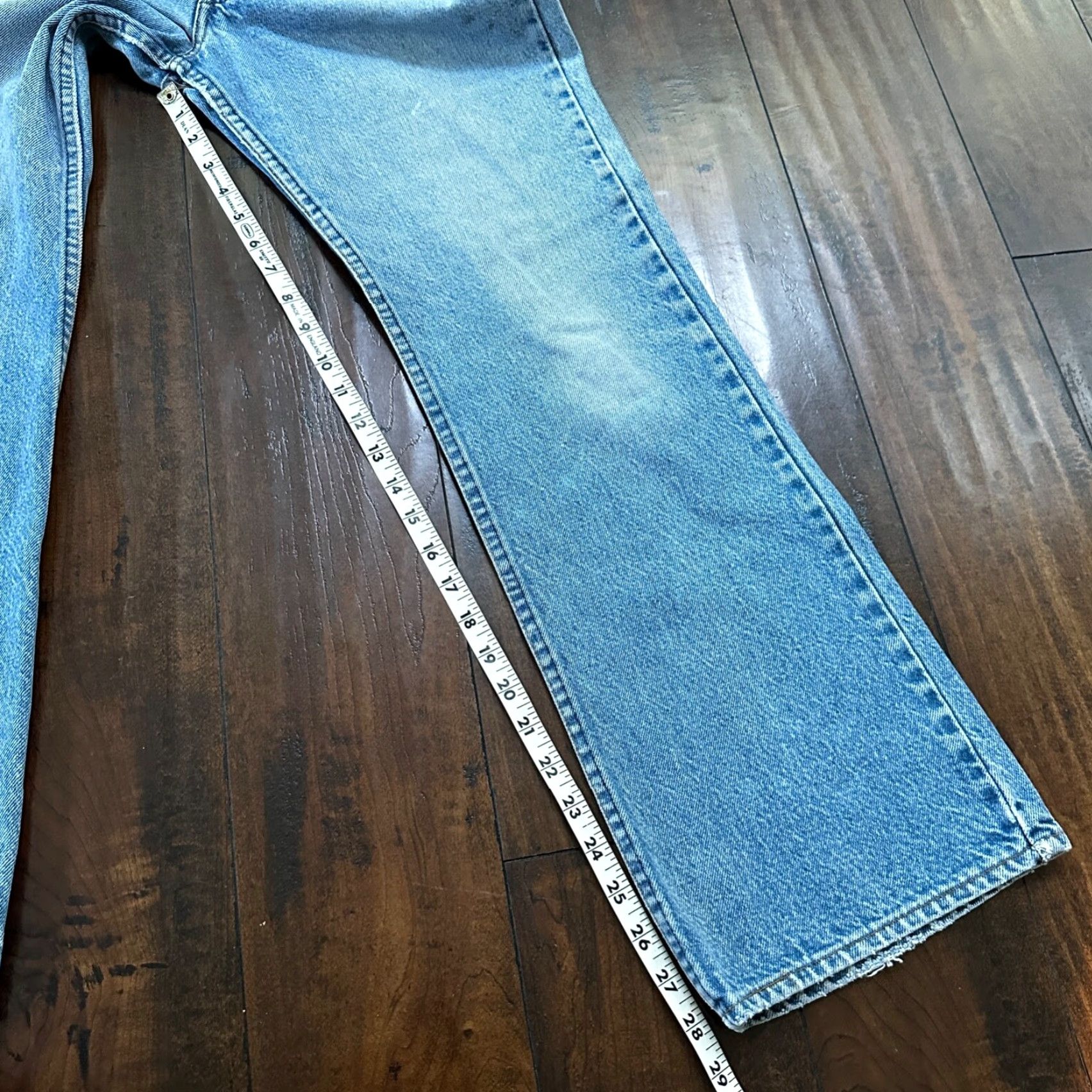 Levi's VINTAGE Levi's 517 Jeans Men Bootcut 34x31 USA Orange Tab Blue Denim 80s 1990s Flare Authentic Leather Patch Mens Bottoms Size US 34 / EU 50 - 4 Thumbnail