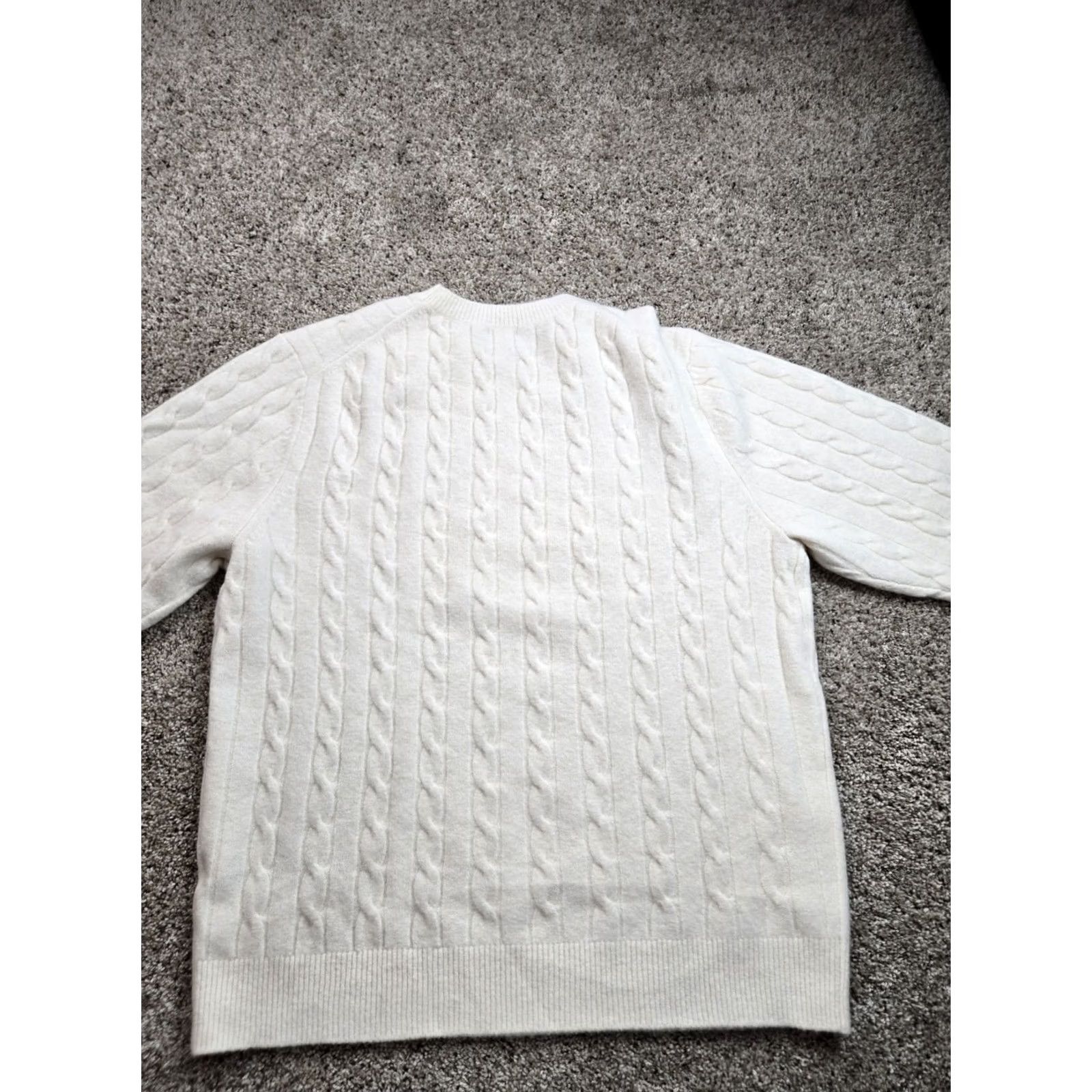 Uniqlo Uniqlo Sweater XL Beige Cable-Knit Crew Neck Pullover Long Sleeve Casual Mens XL Beige Knit Pullover Wool Blend Wool Blend Fall Winter 100%? Size US XL / EU 56 / 4 - 6 Thumbnail